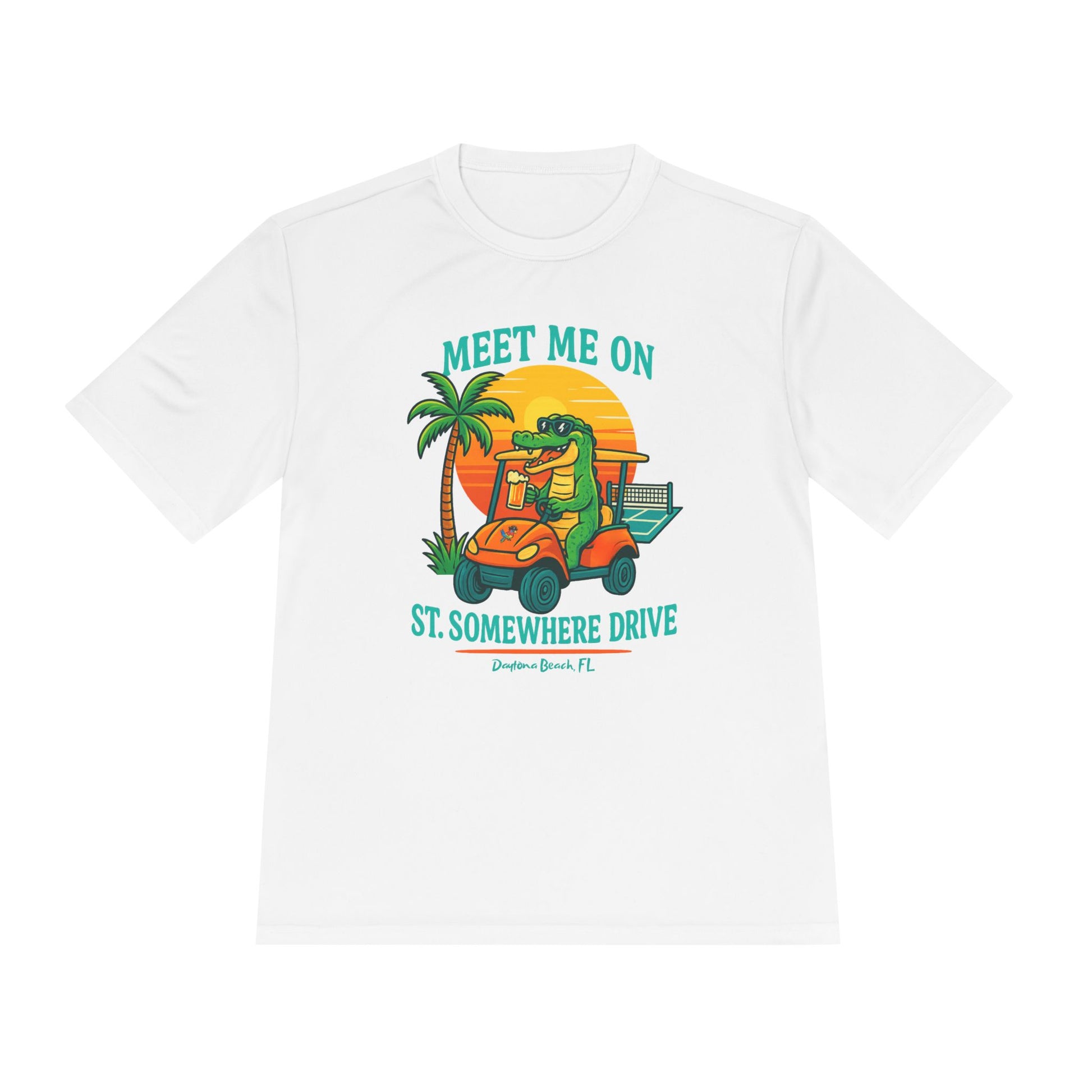 Meet Me On Somewhere Drive Tee — Funny Golf Cart Alligator Graphic T-Shirt