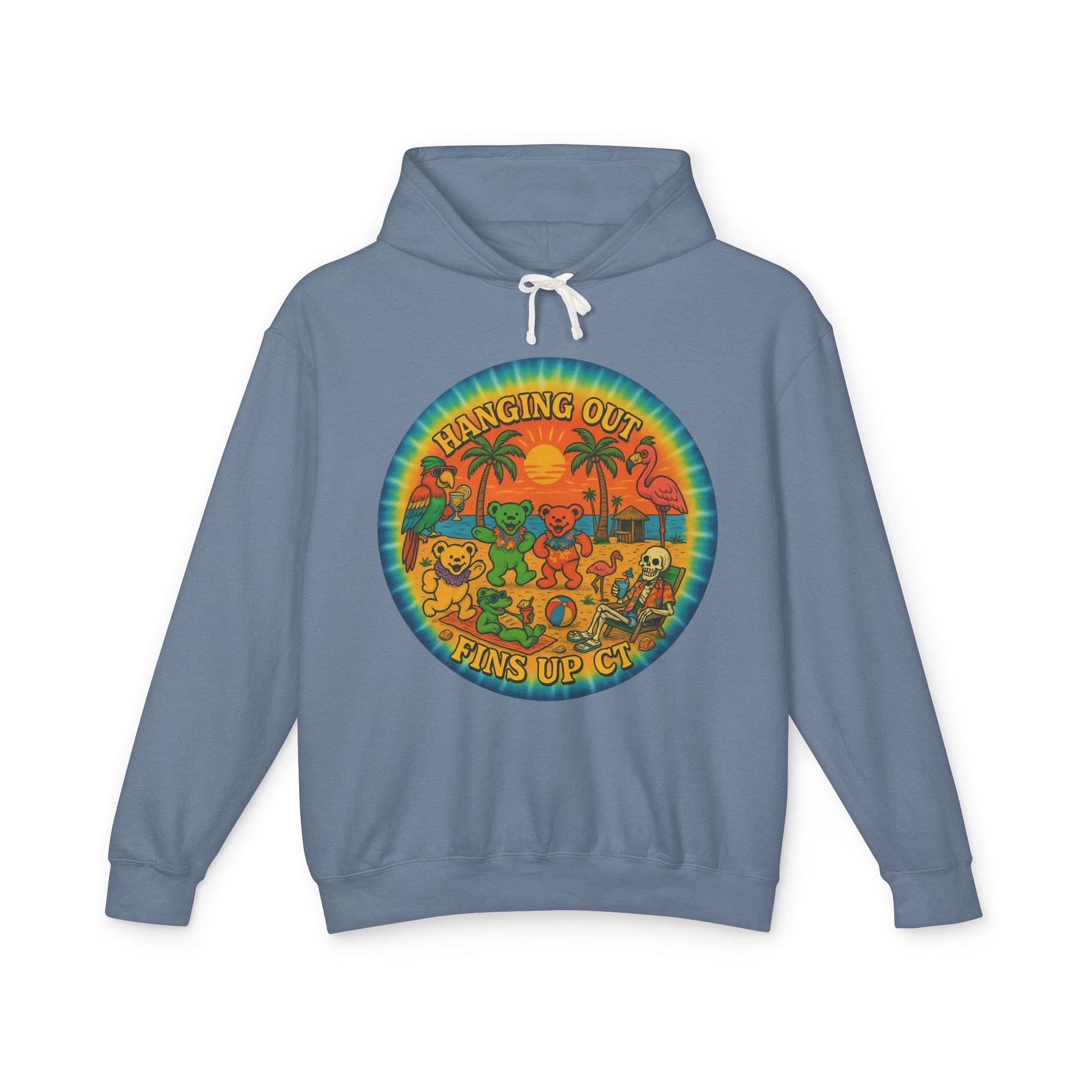 Fins up ct  Lightweight Comfort Colors Hoodie - Jimmy Buffet Style