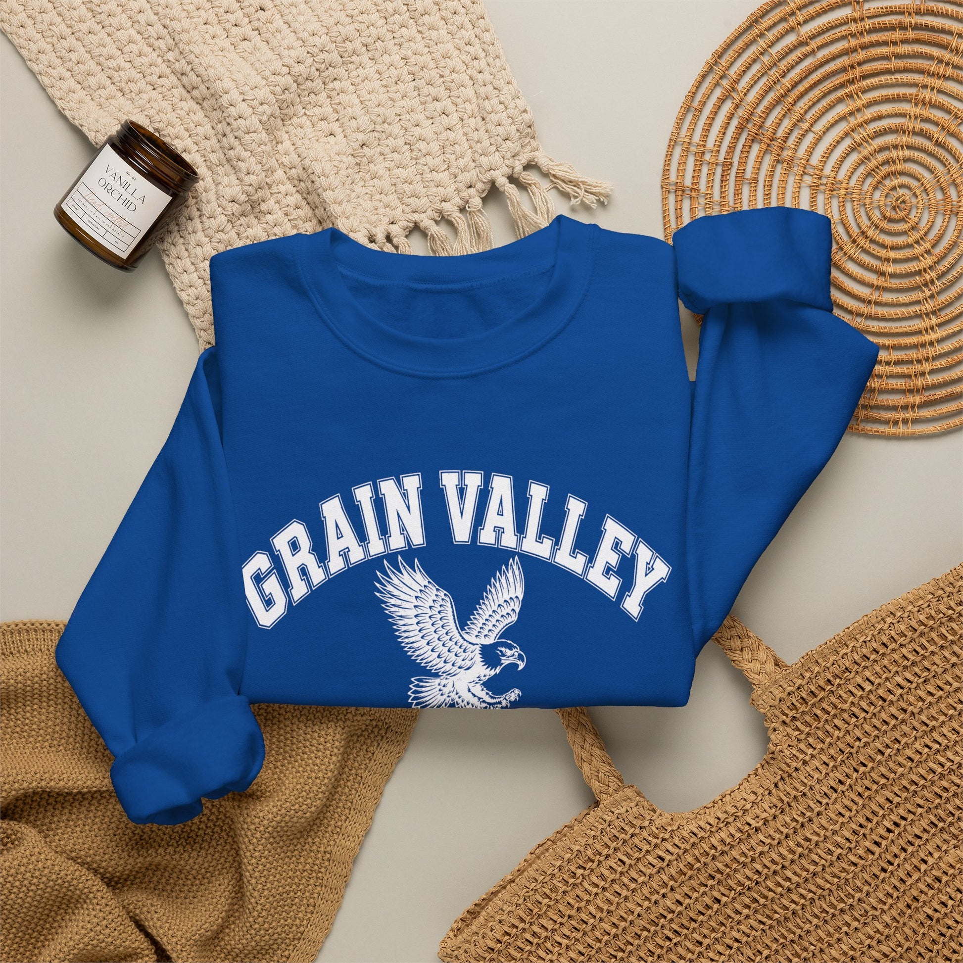 Grain Valley Eagles Crewneck Sweatshirt — Class of '86 Vintage School Spirit