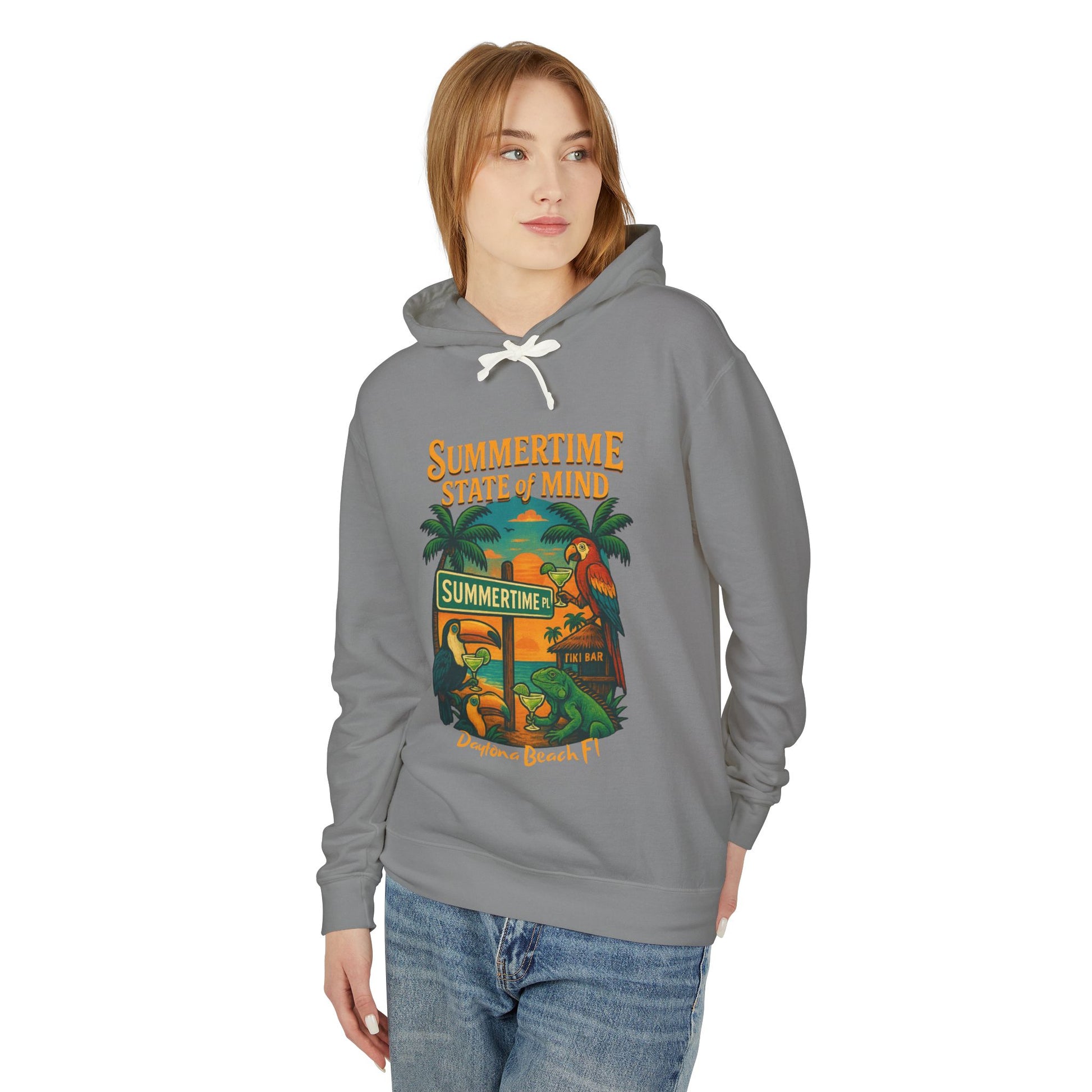 Summertime Place   Lightweight Comfort Colors Hoodie - Jimmy Buffet Style