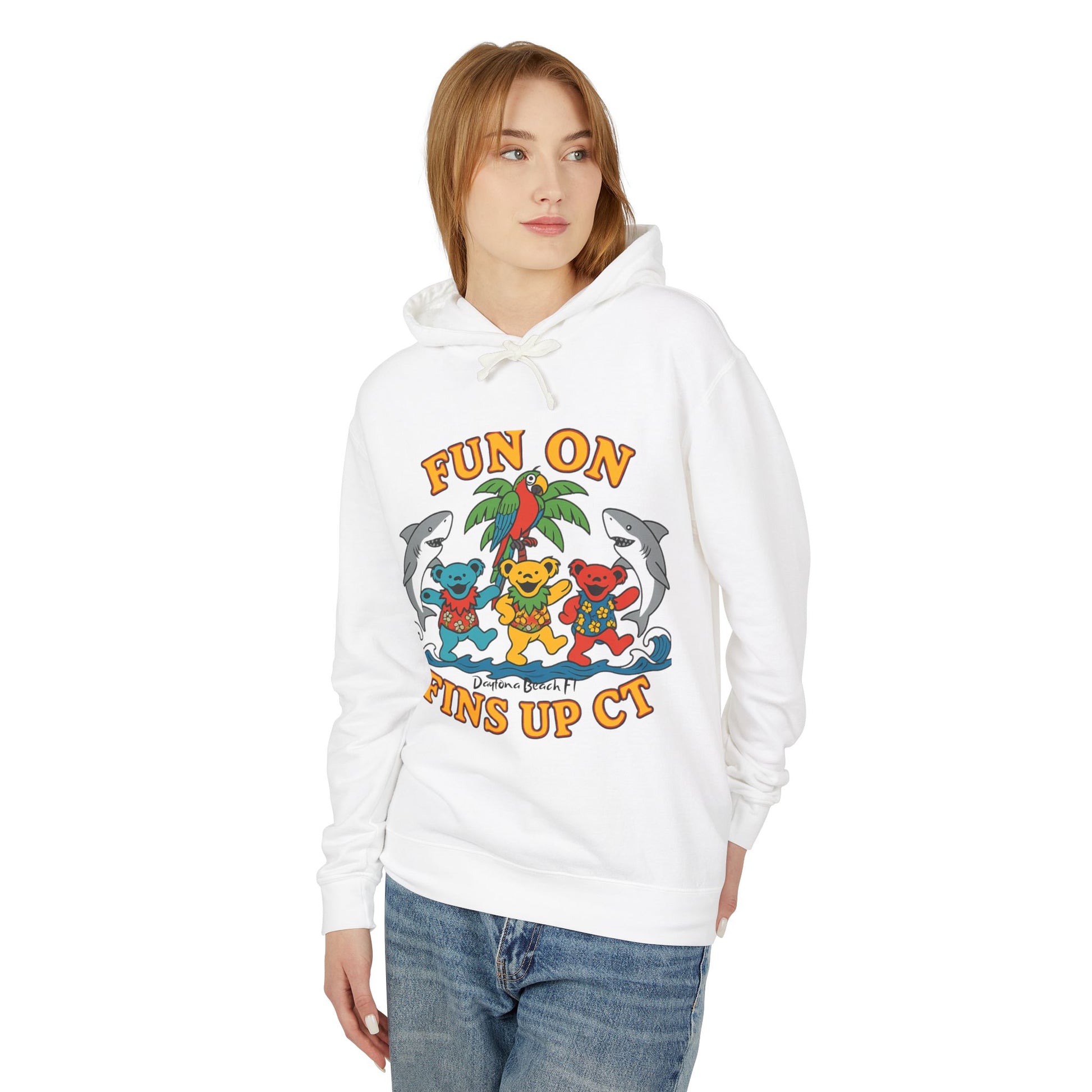 Fins Up ct  Lightweight Comfort Colors Hoodie - Jimmy Buffet Style