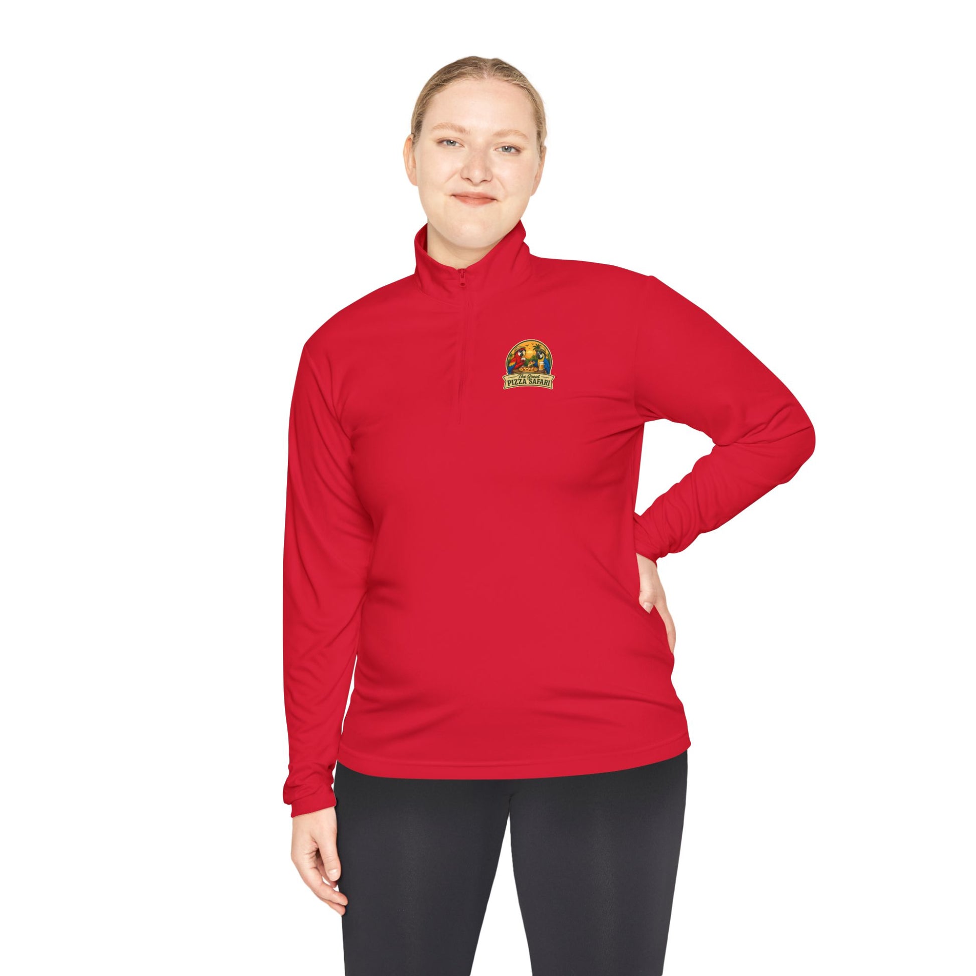 Quarter-Zip Pullover — The Great Pizza Safari Logo Pullover