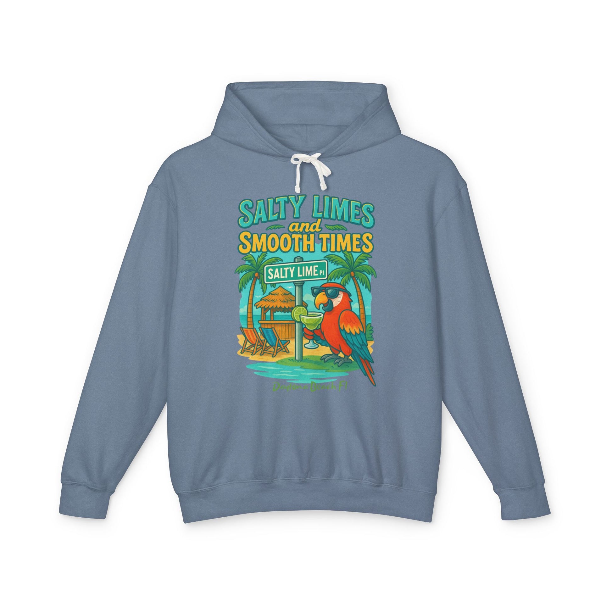 Salty Lime  Place  Lightweight Comfort Colors Hoodie - Jimmy Buffet Style