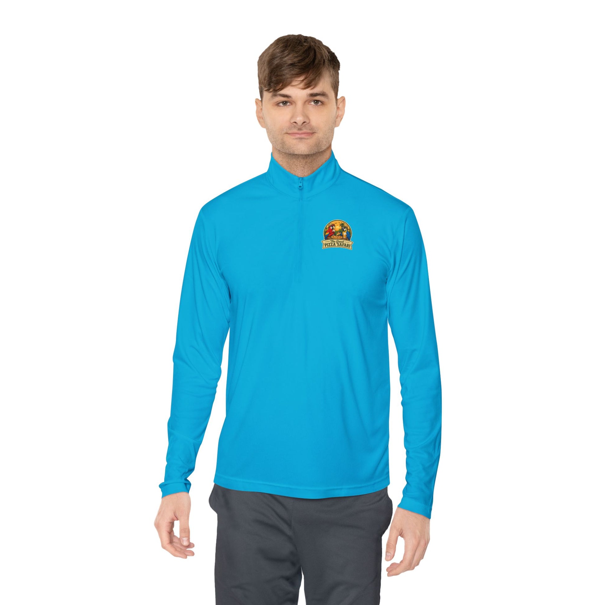 Quarter-Zip Pullover — The Great Pizza Safari Logo Pullover
