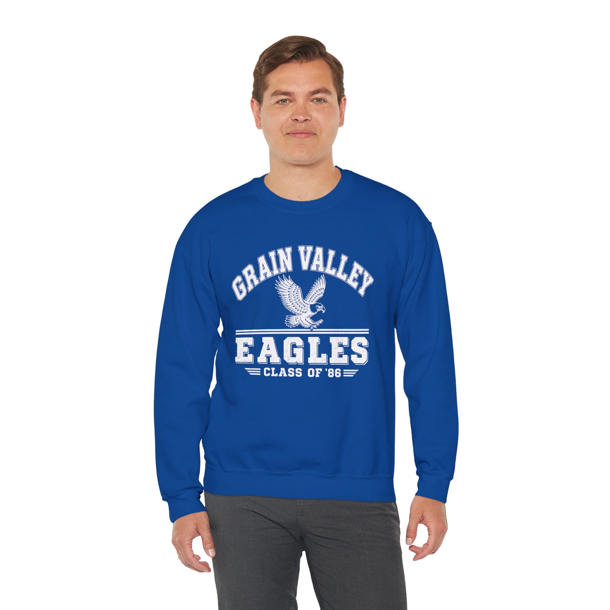 Grain Valley Eagles Crewneck Sweatshirt — Class of '86 Vintage School Spirit
