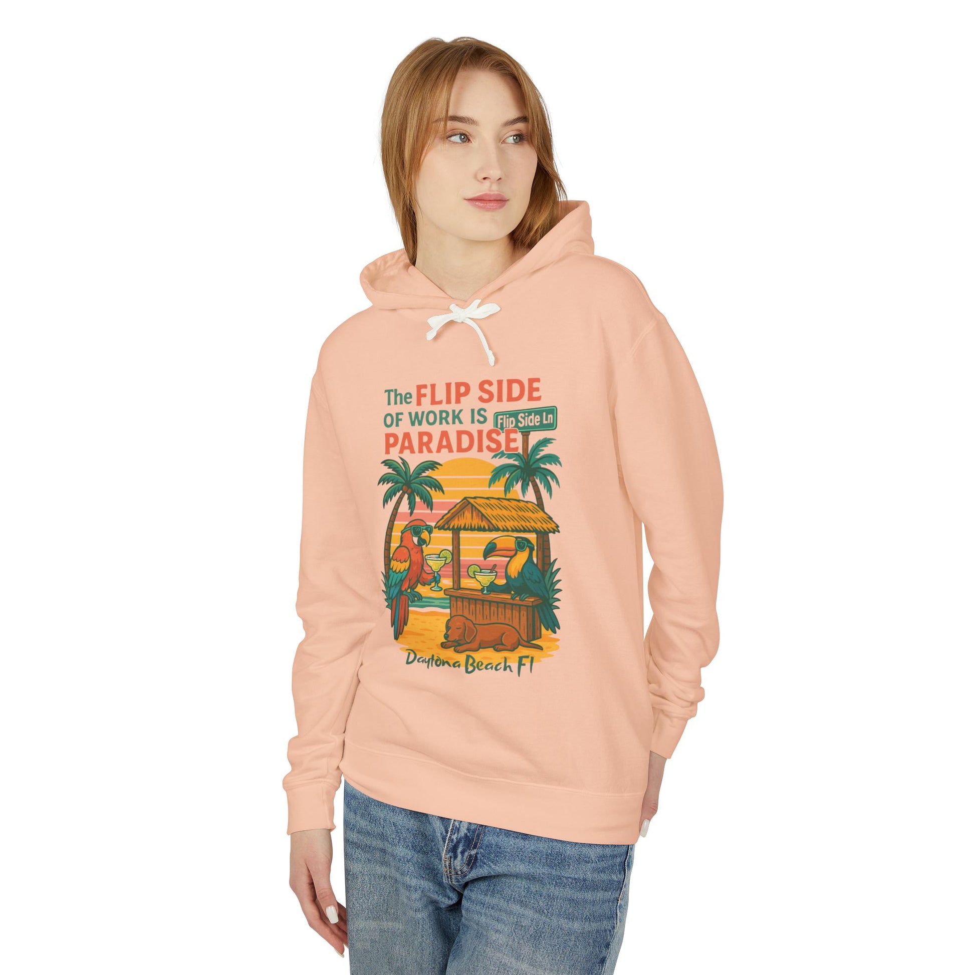 Flip Side Ln  Lightweight Comfort Colors Hoodie - Jimmy Buffet Style