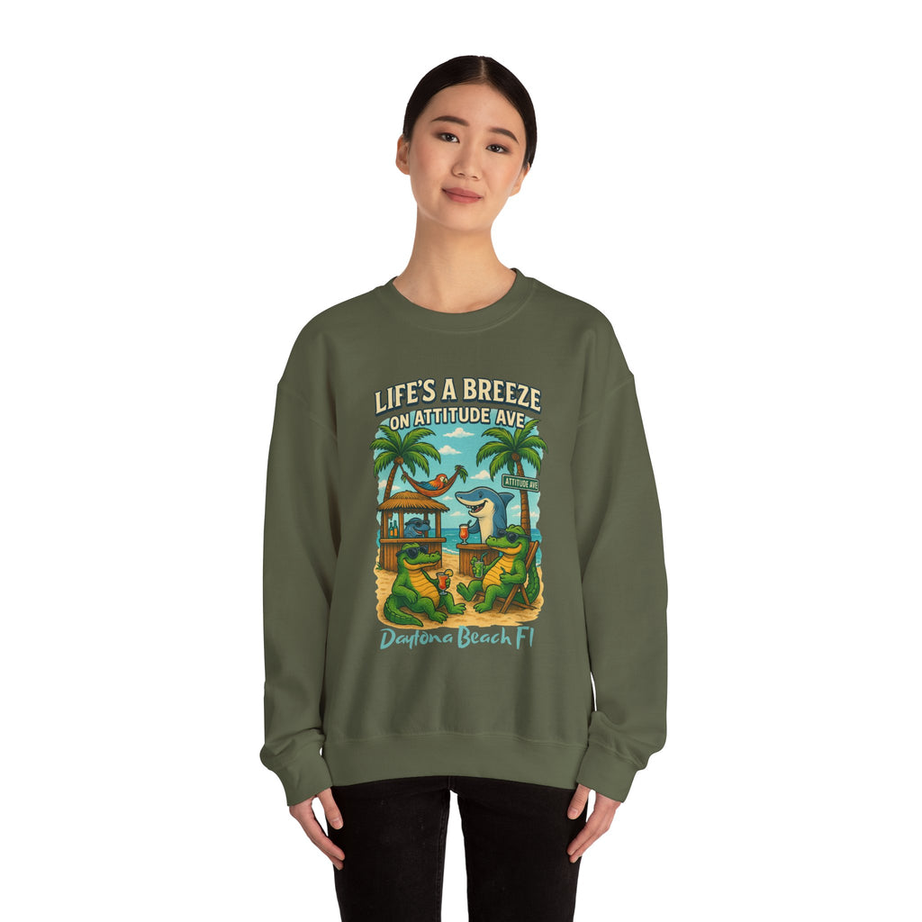 Attitude Ave Crewneck Sweatshirt - Jimmy Buffet Style