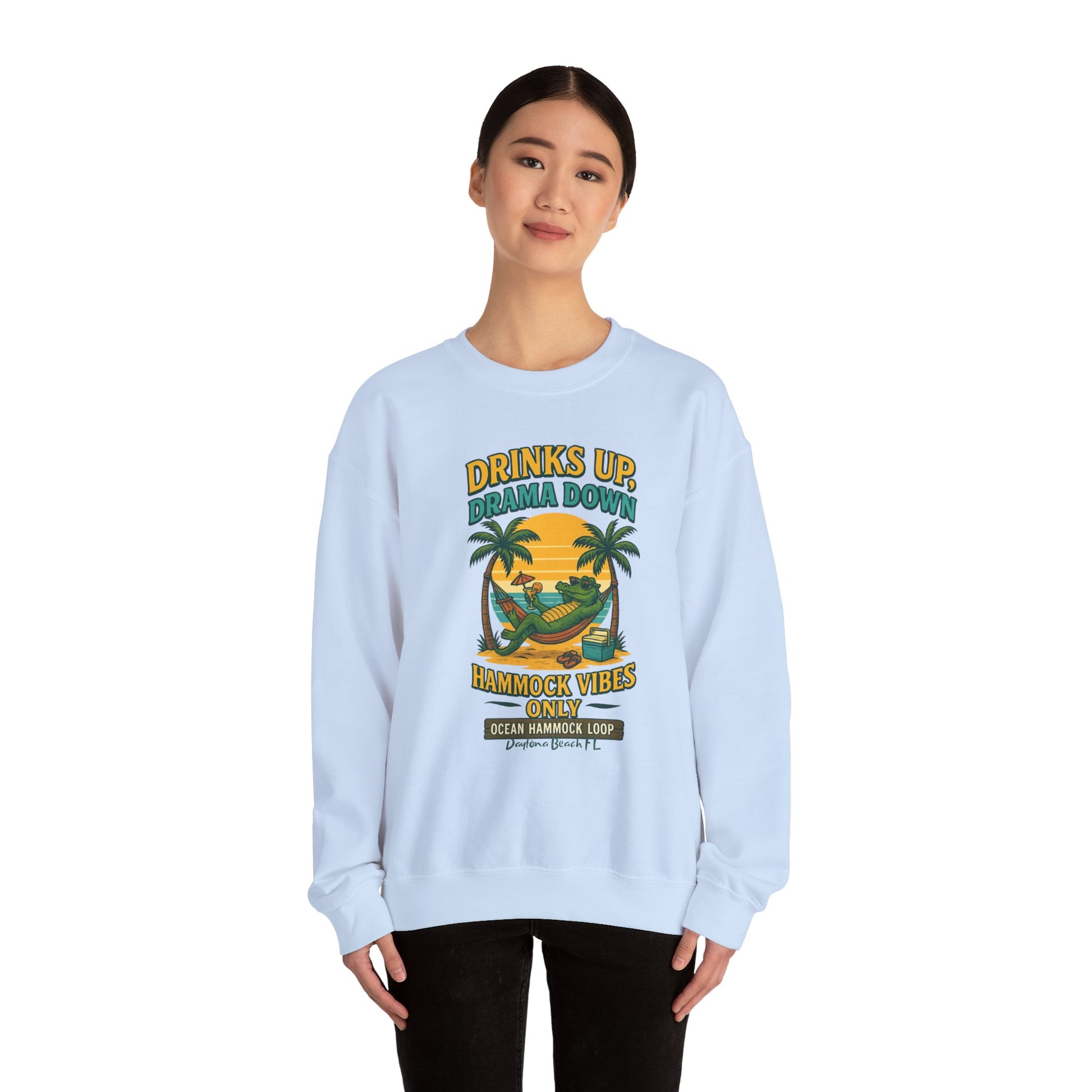 Ocean hammock Loop  Crewneck Sweatshirt - Jimmy Buffet Style