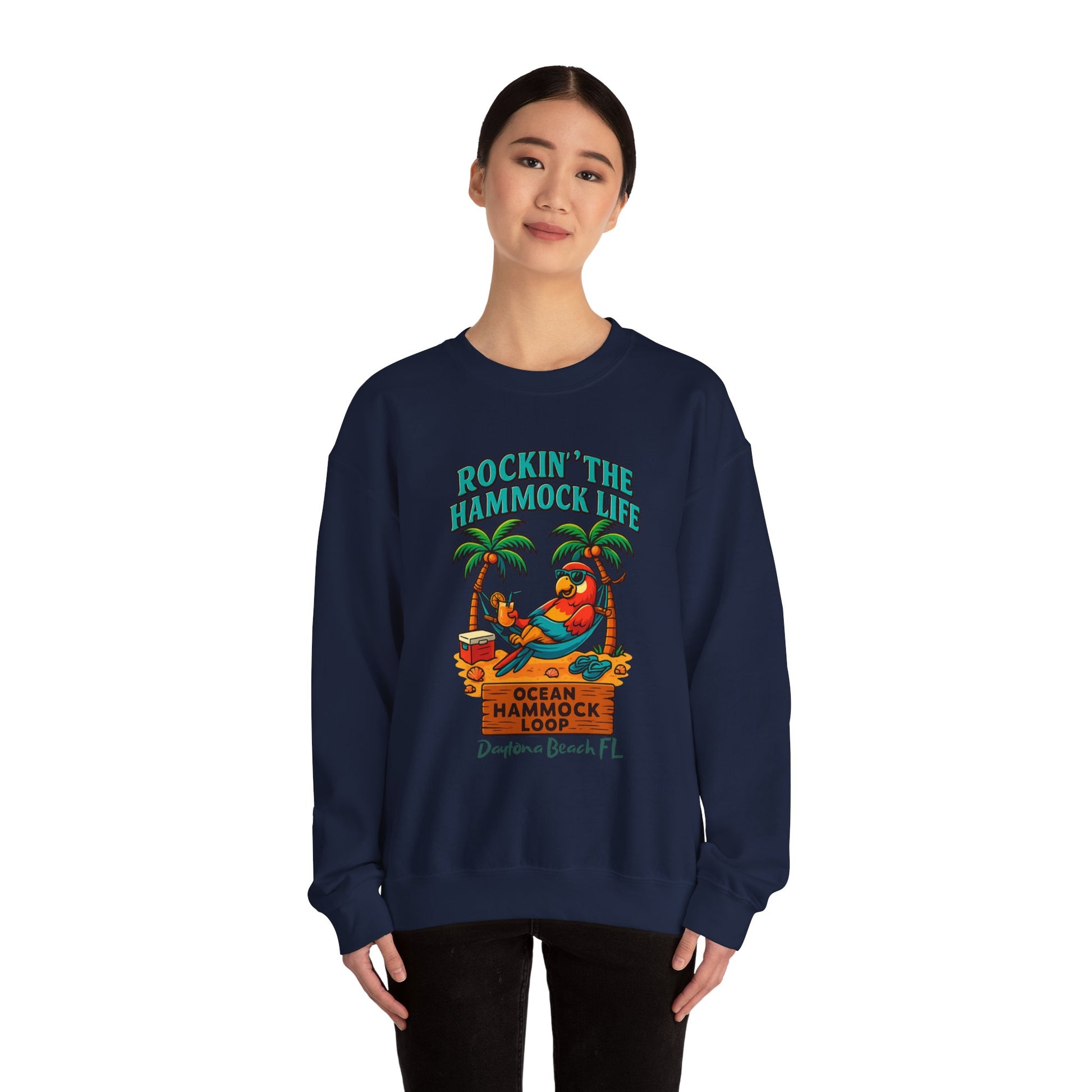 Ocean hammock Loop  Crewneck Sweatshirt - Jimmy Buffet Style