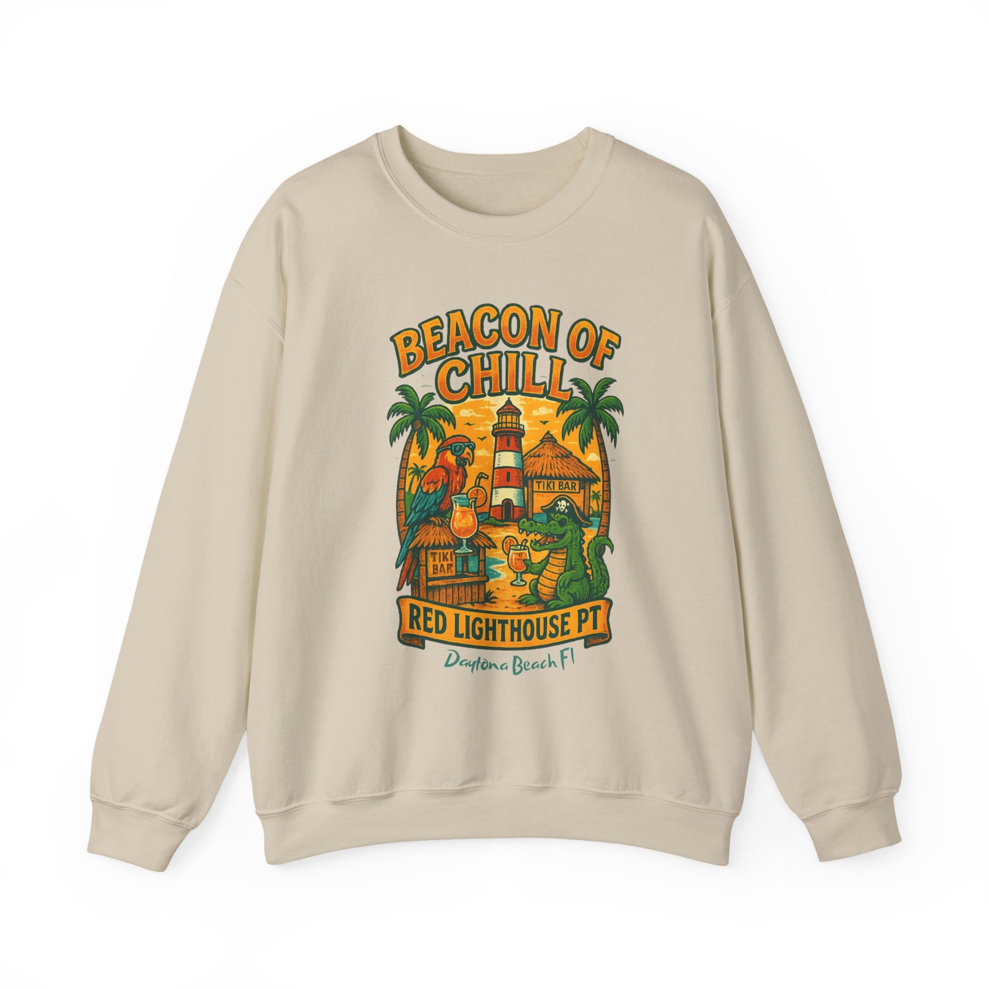 Red Lighthouse pt  Crewneck Sweatshirt - Jimmy Buffet Style