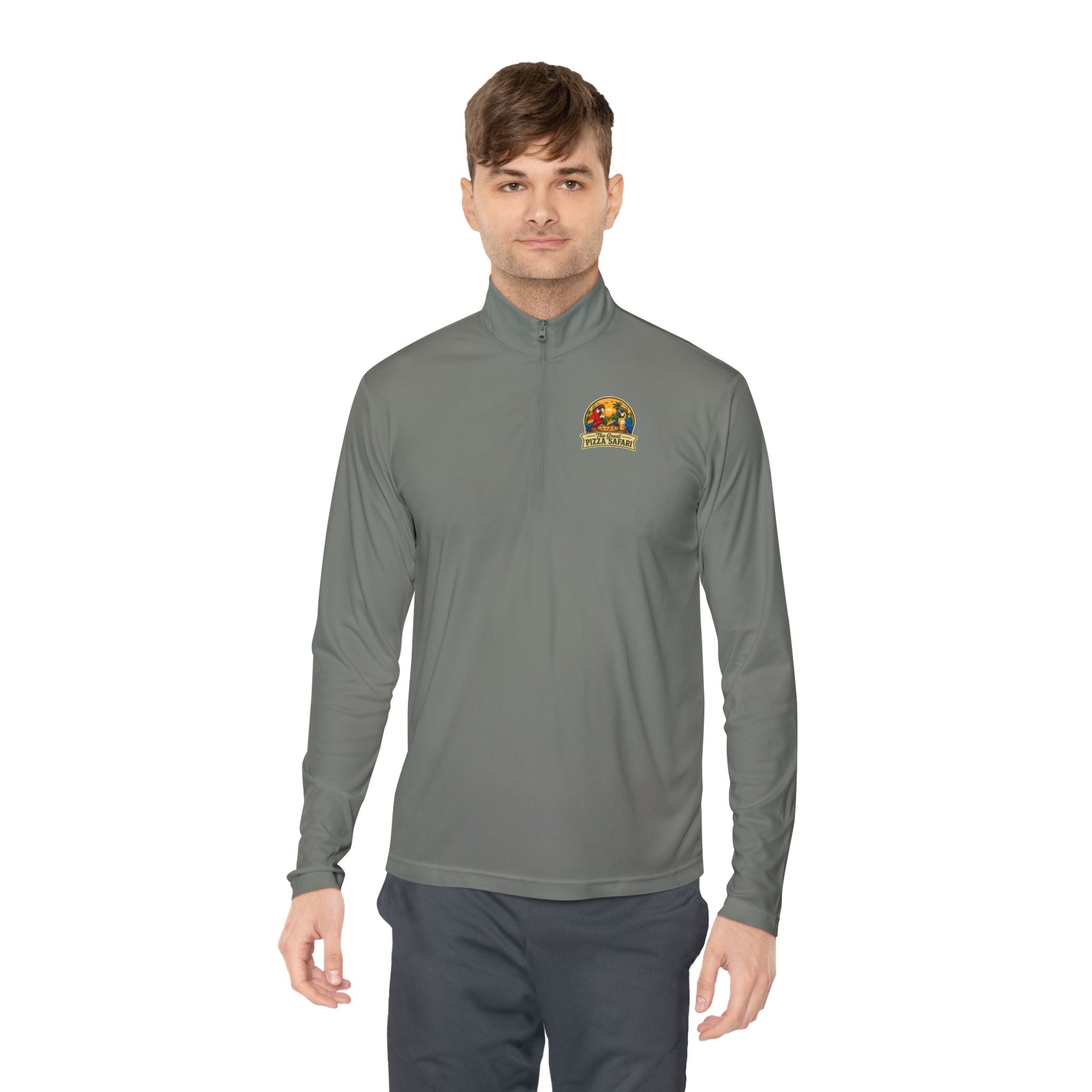 Quarter-Zip Pullover — The Great Pizza Safari Logo Pullover