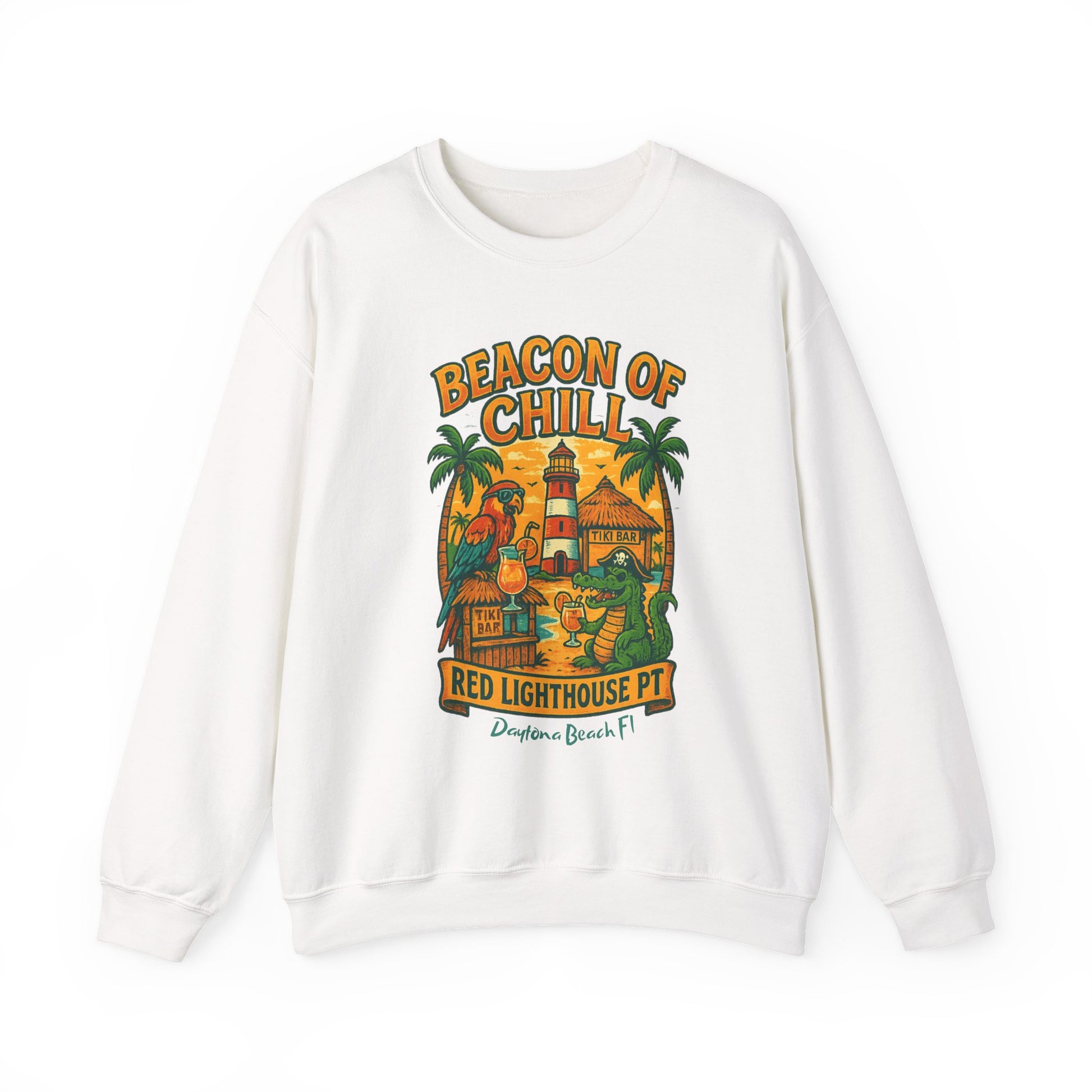 Red Lighthouse pt  Crewneck Sweatshirt - Jimmy Buffet Style