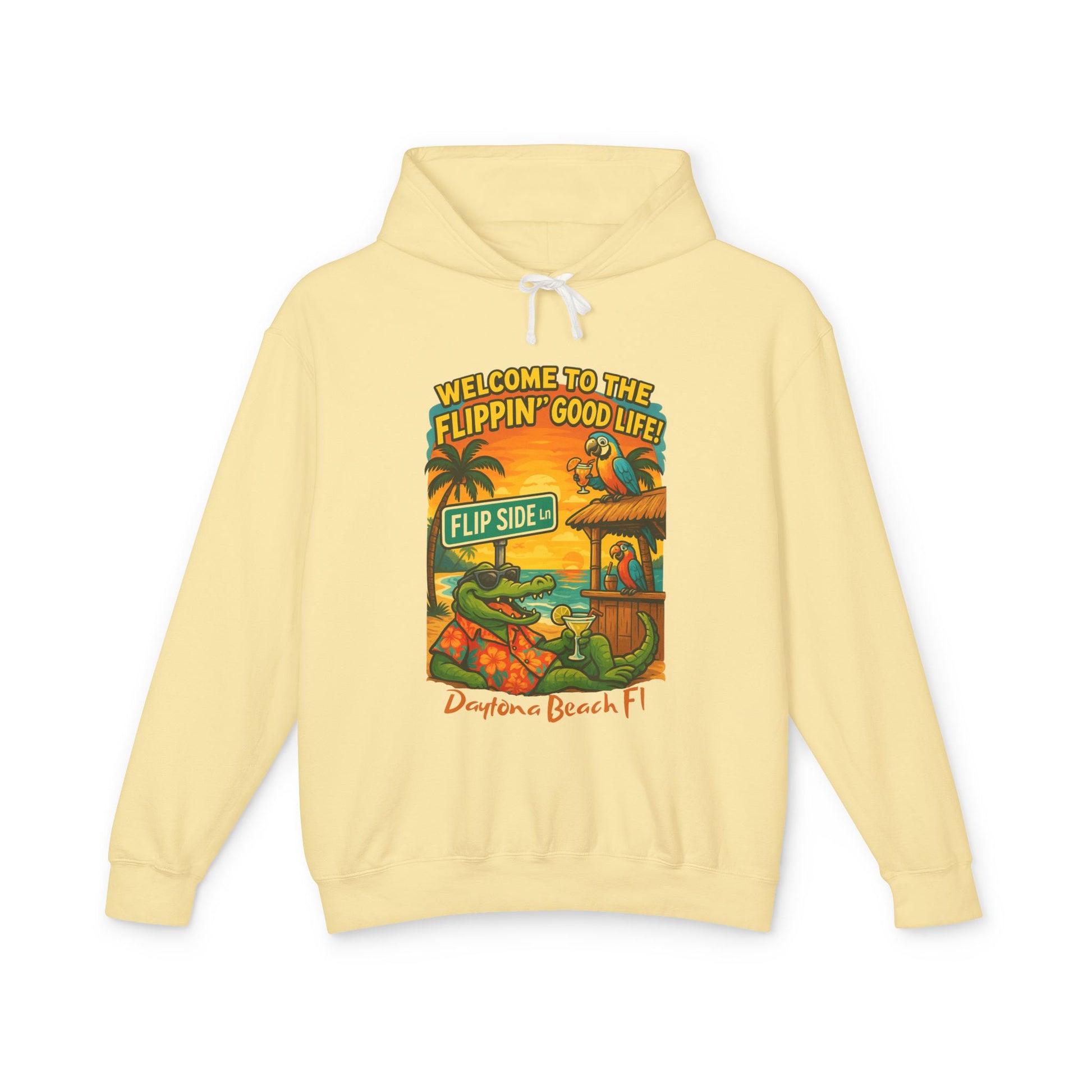 Flip Side Ln  Lightweight Comfort Colors Hoodie - Jimmy Buffet Style
