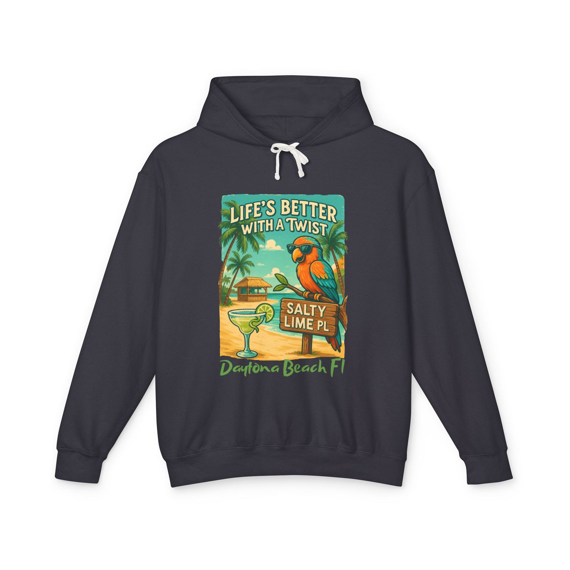 Salty Lime  Place  Lightweight Comfort Colors Hoodie - Jimmy Buffet Style