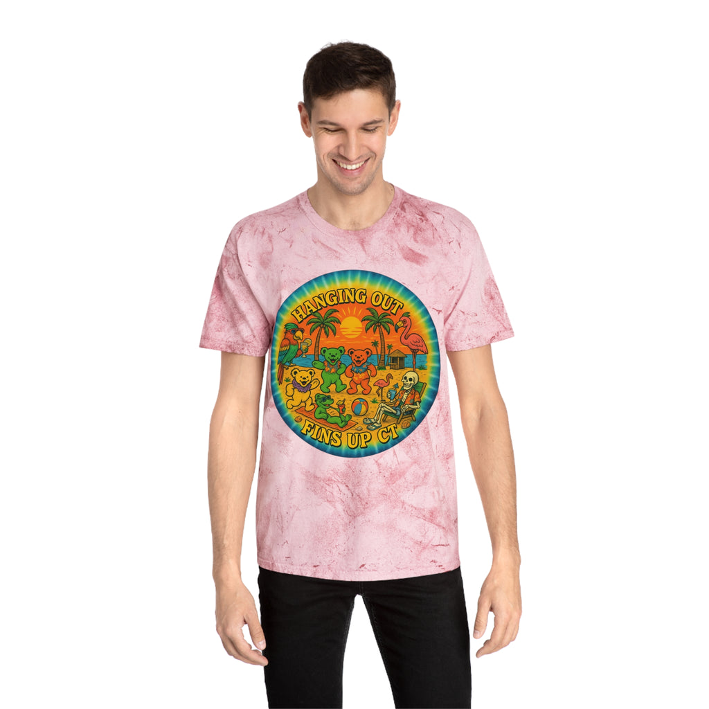 Fins Up Ct  shirt  Comfort colors 1745 Tie Dye