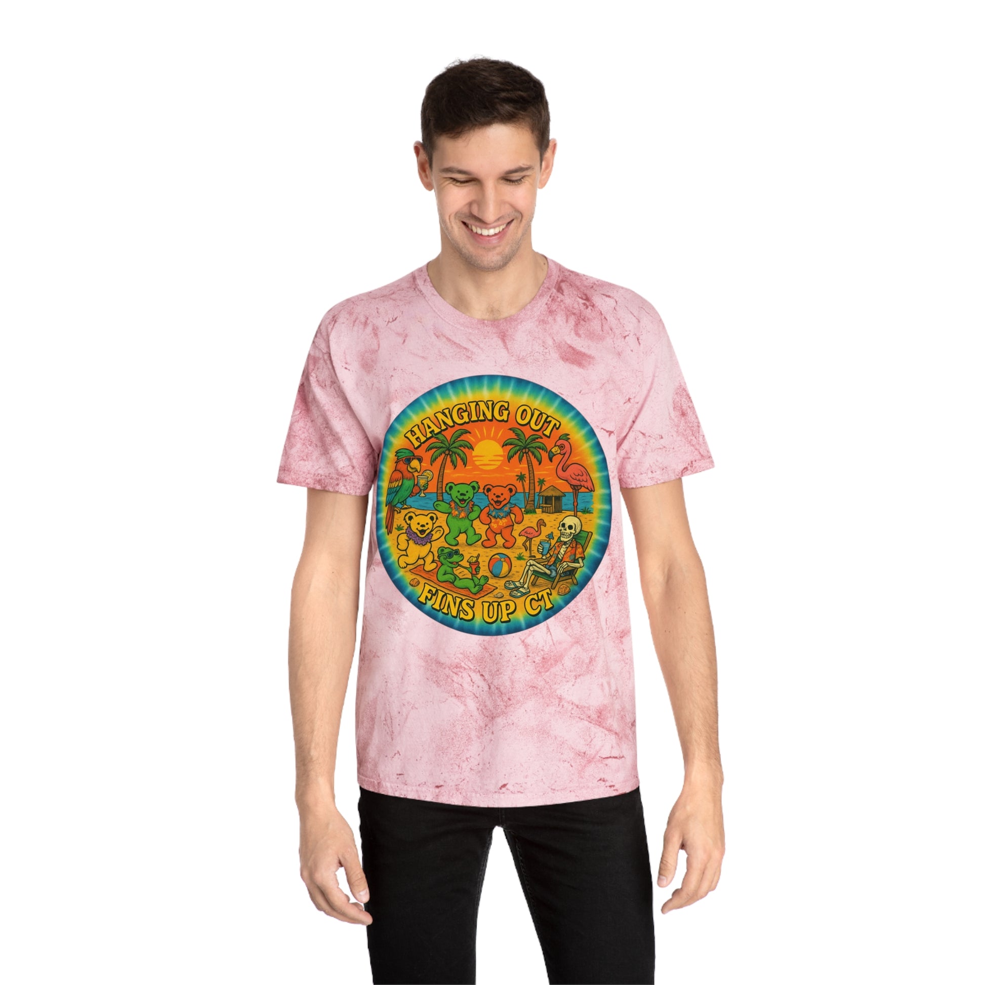 Fins Up Ct  shirt  Comfort colors 1745 Tie Dye