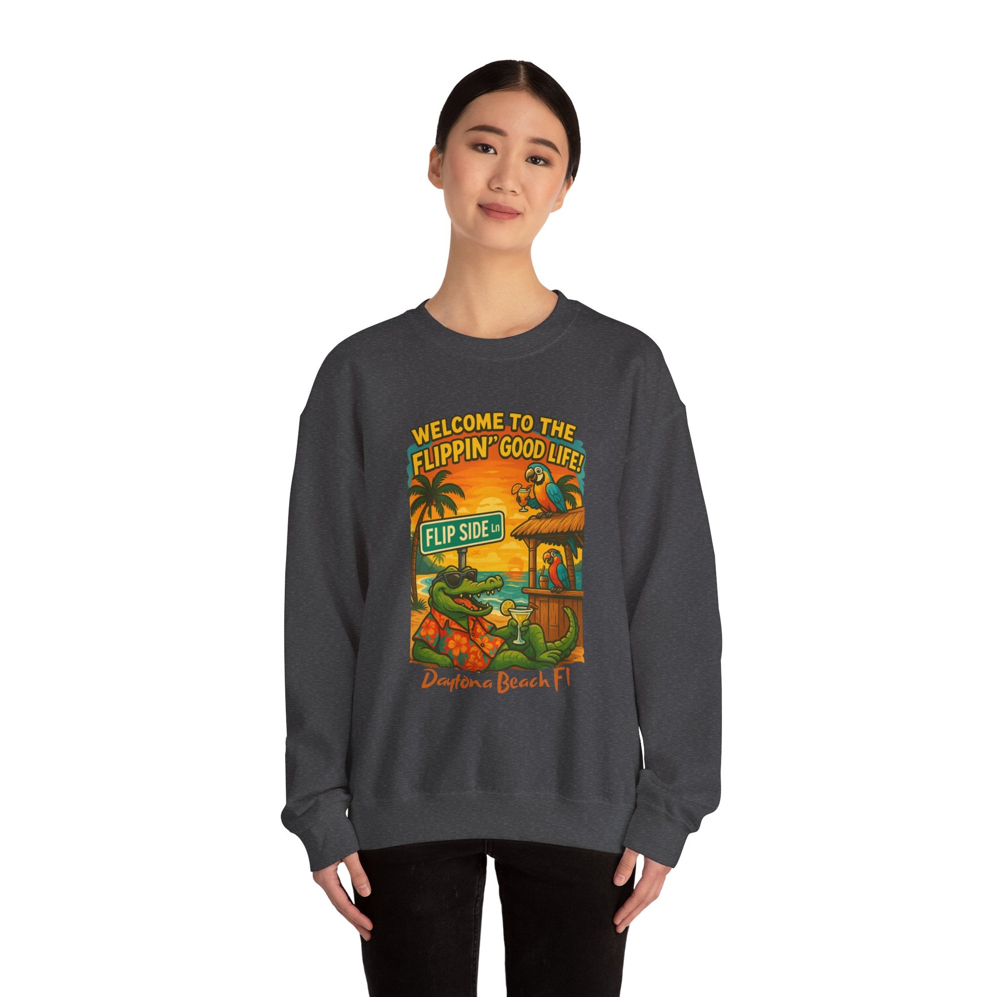 Flip side ln  Crewneck Sweatshirt - Jimmy Buffet Style