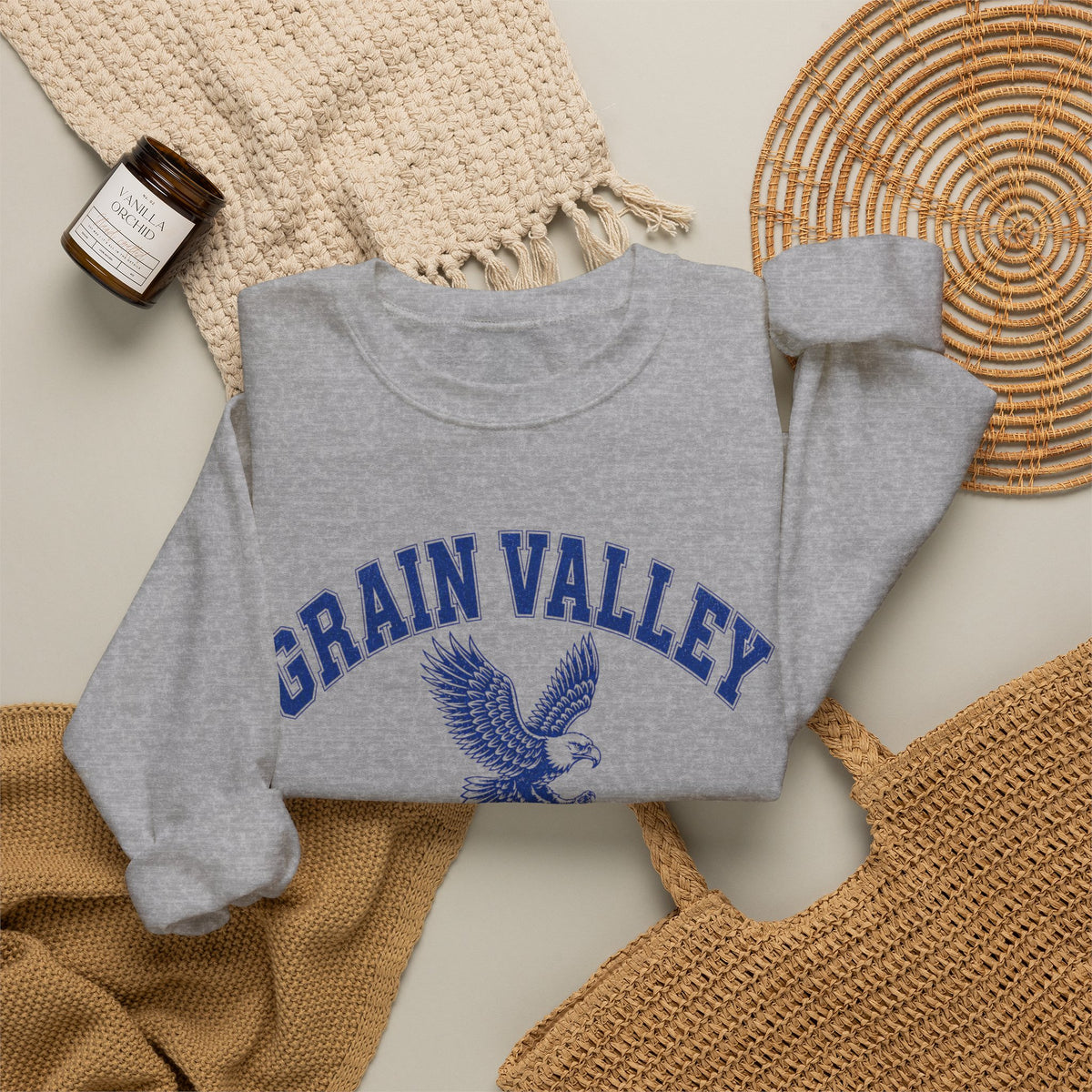 Grain Valley Eagles Crewneck Sweatshirt — Class of '86 Vintage School Spirit
