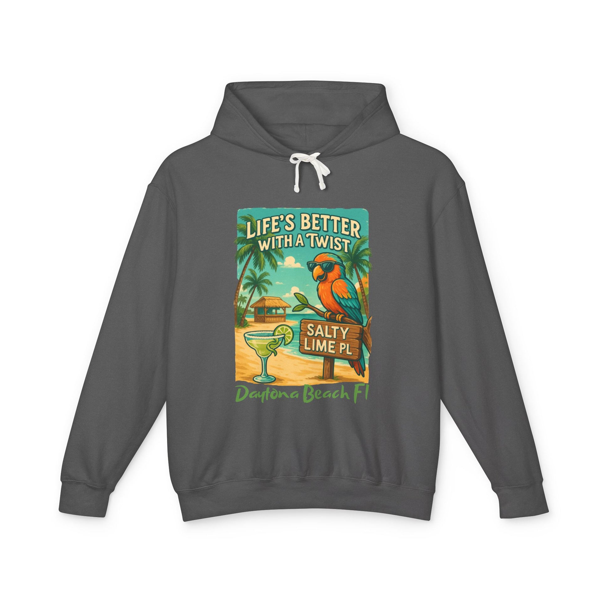 Salty Lime  Place  Lightweight Comfort Colors Hoodie - Jimmy Buffet Style
