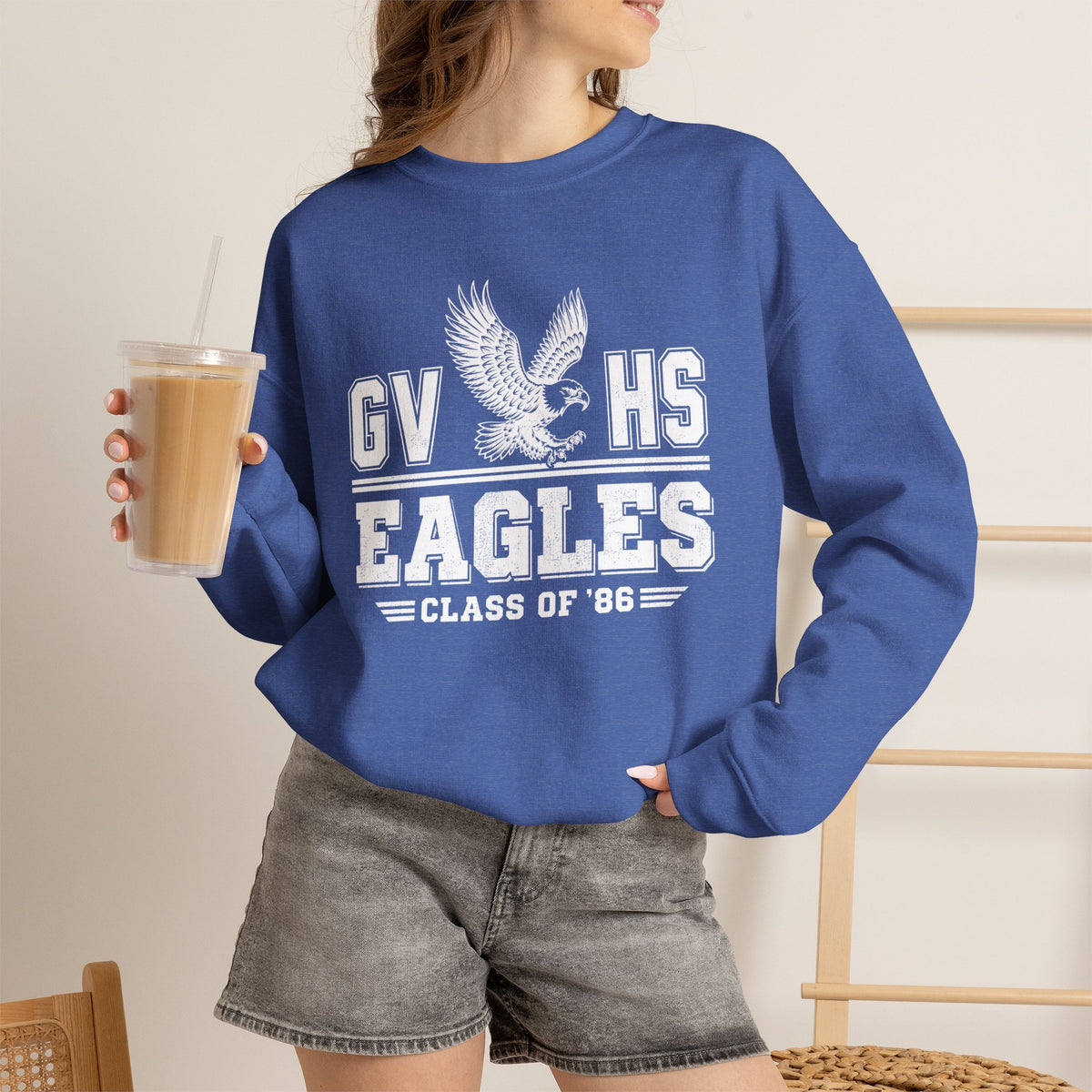 GVHS Eagles Crewneck Sweatshirt — Class of '86 Vintage School Spirit