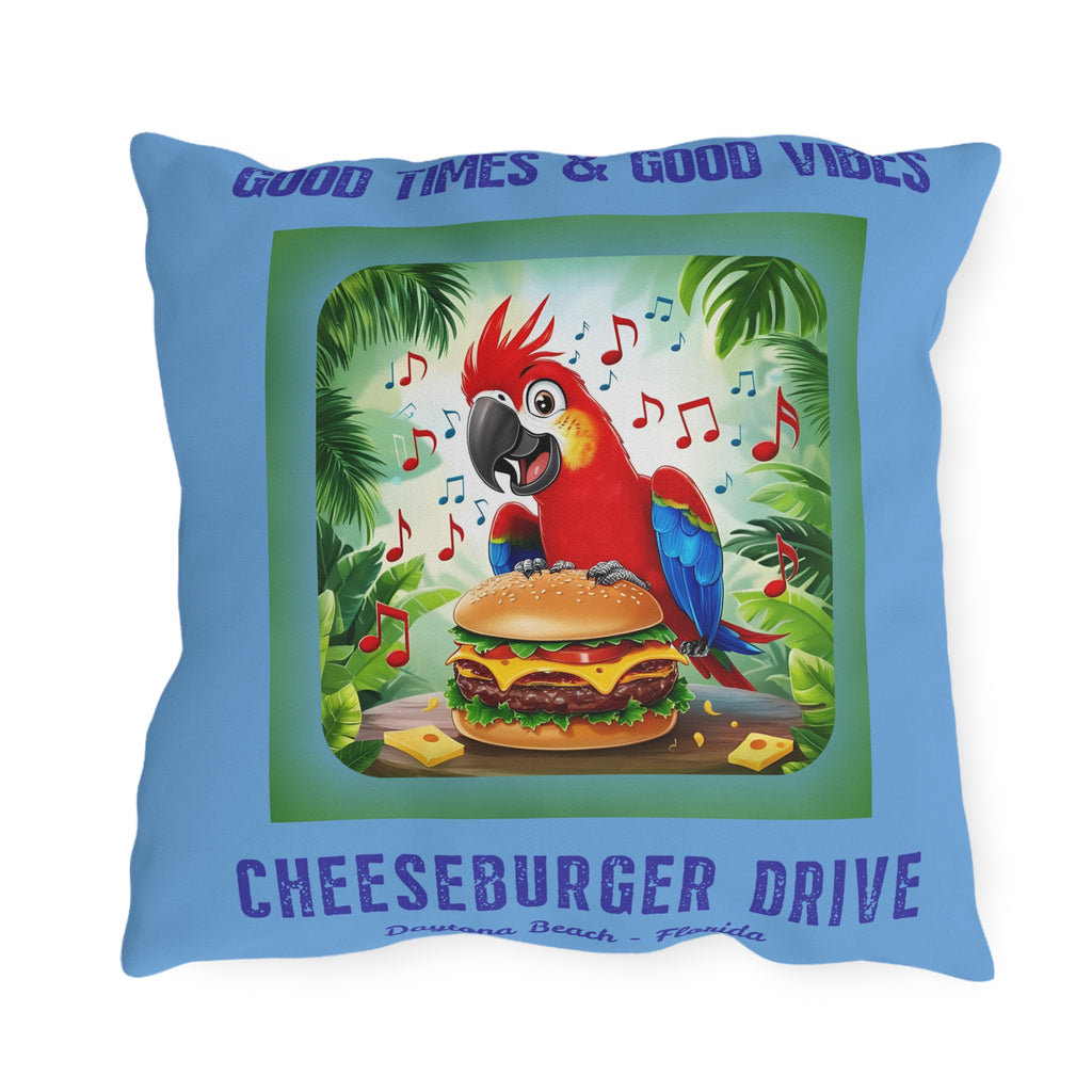 Latitude Margaritaville Tropical Outdoor Pillows - Good Times & Good Vibes gifts Beach House Cushion, Summer Patio Accent Fun Outdoor  Decor