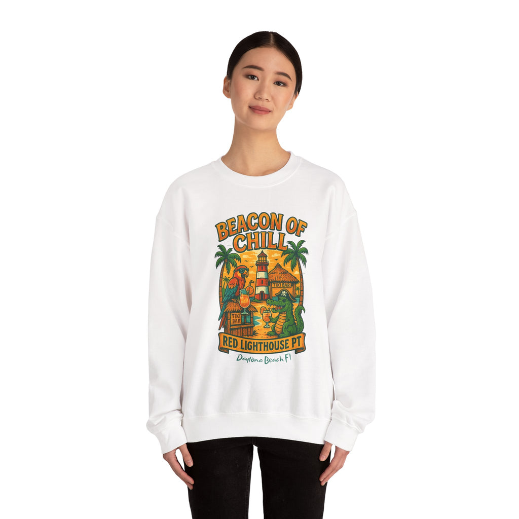 Red Lighthouse pt  Crewneck Sweatshirt - Jimmy Buffet Style