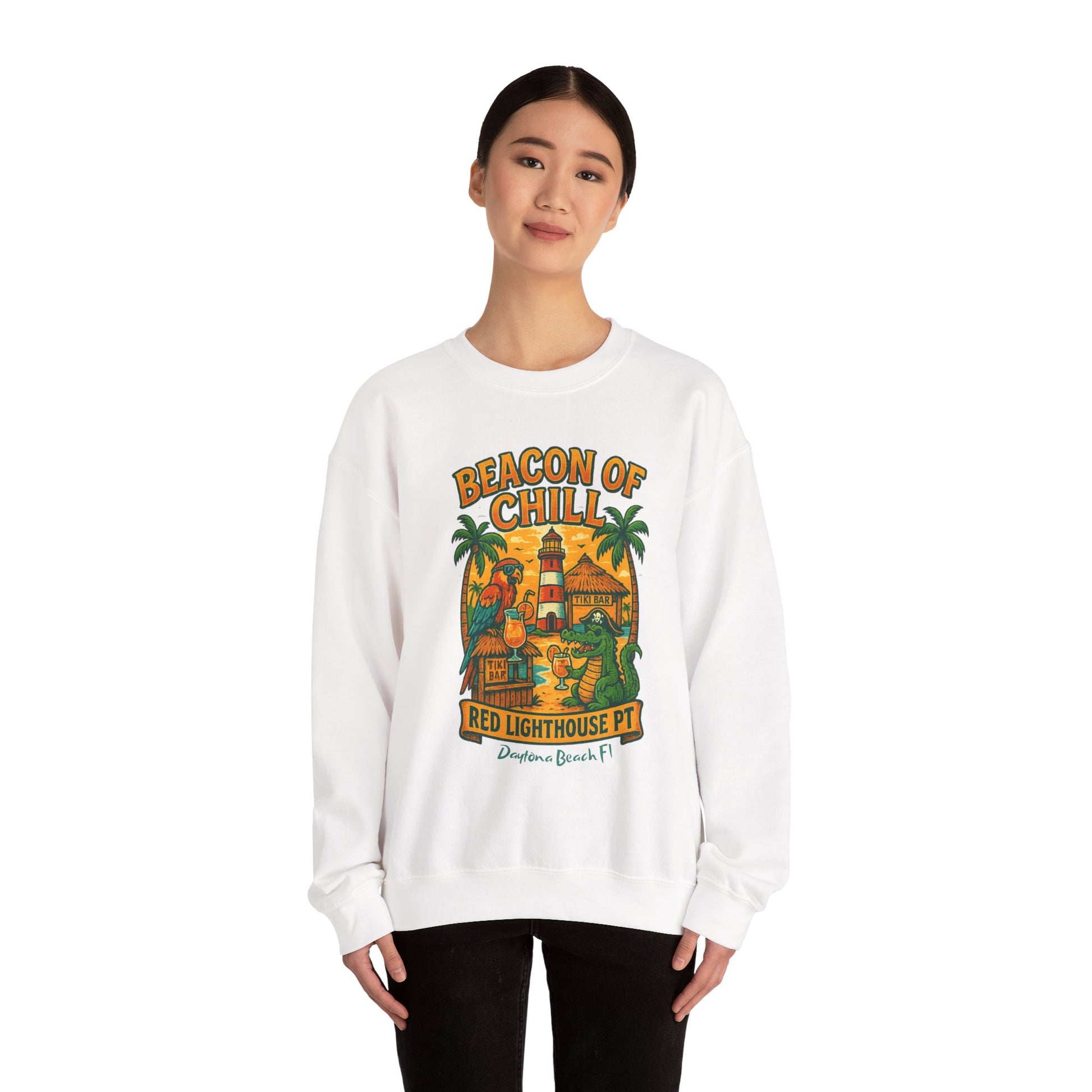 Red Lighthouse pt  Crewneck Sweatshirt - Jimmy Buffet Style