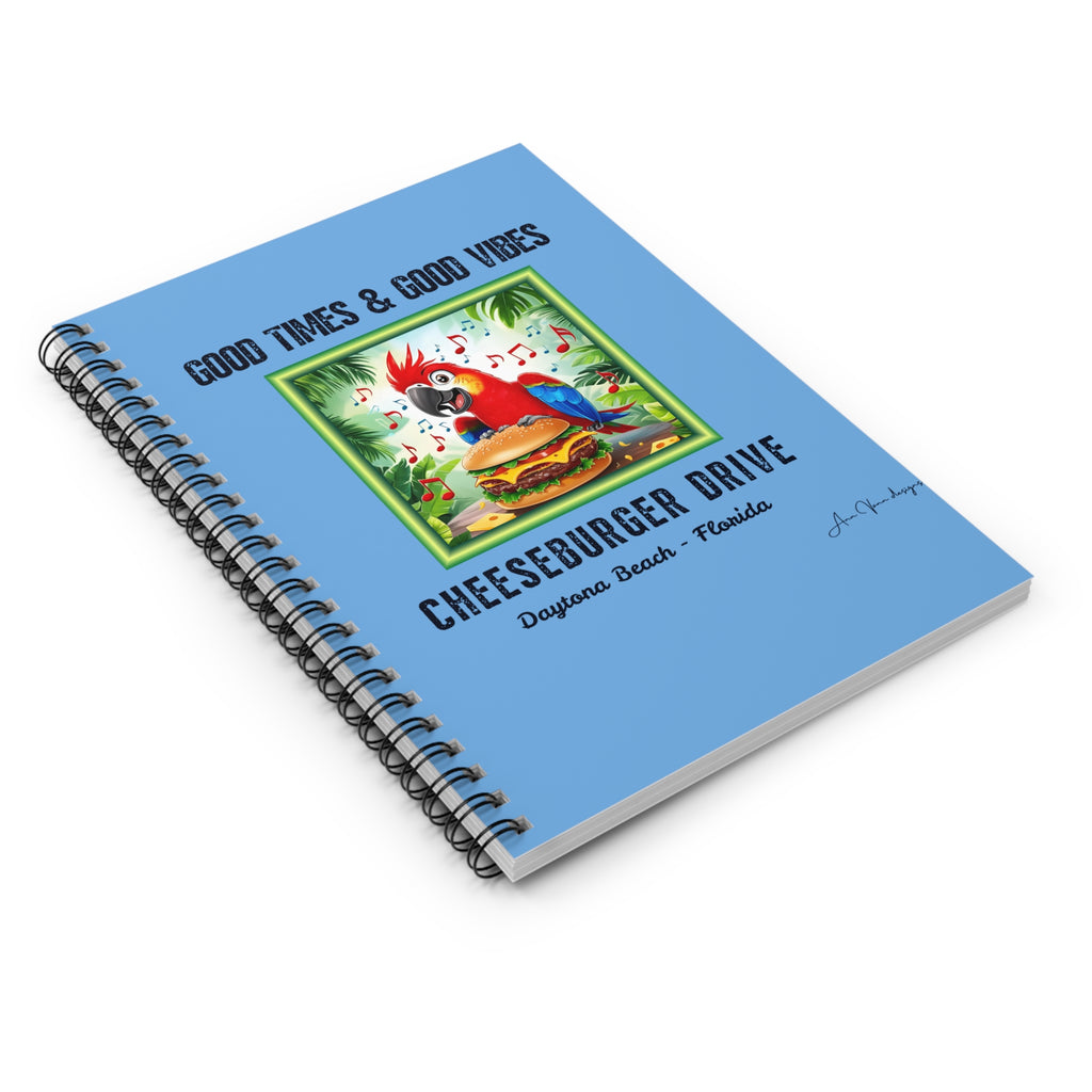 Cheeseburger Dr Margaritaville notebook gift Cheeseburger DR  Fun Spiral Notebook for Notes, Great for Grandkids and Travelers Perfect Gift Idea, Summer fun
