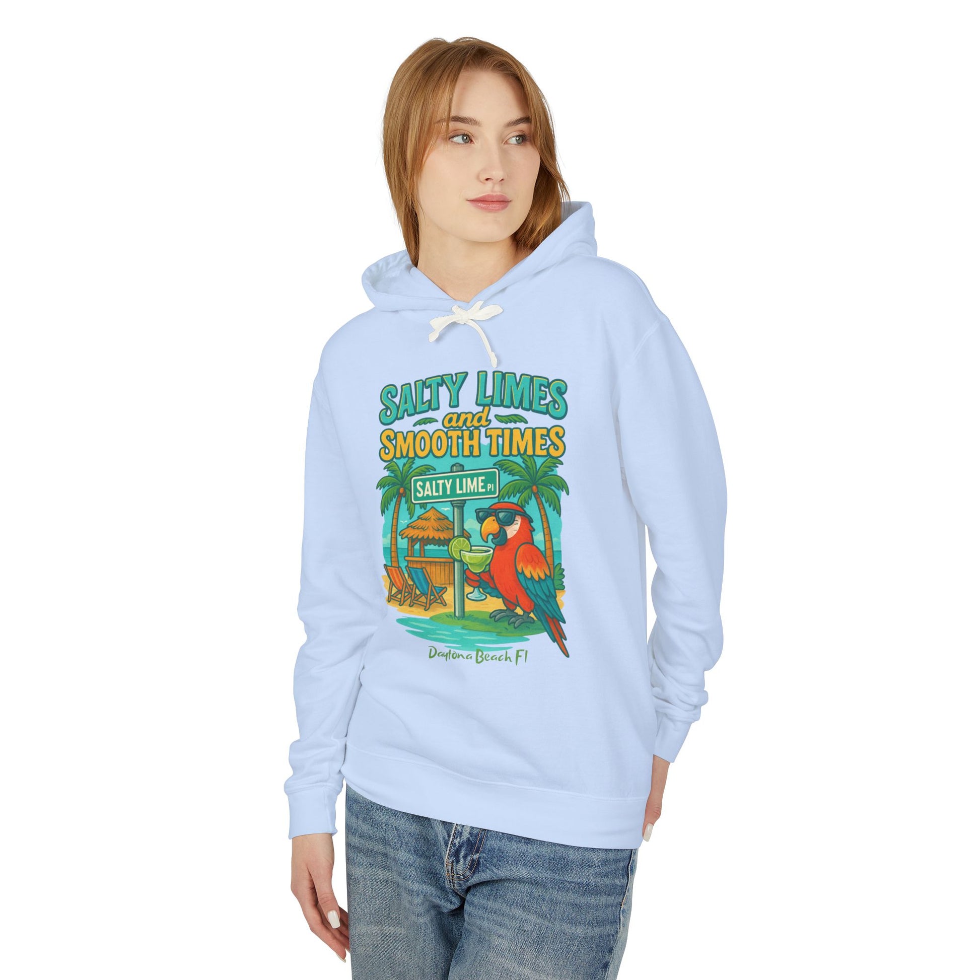 Salty Lime  Place  Lightweight Comfort Colors Hoodie - Jimmy Buffet Style