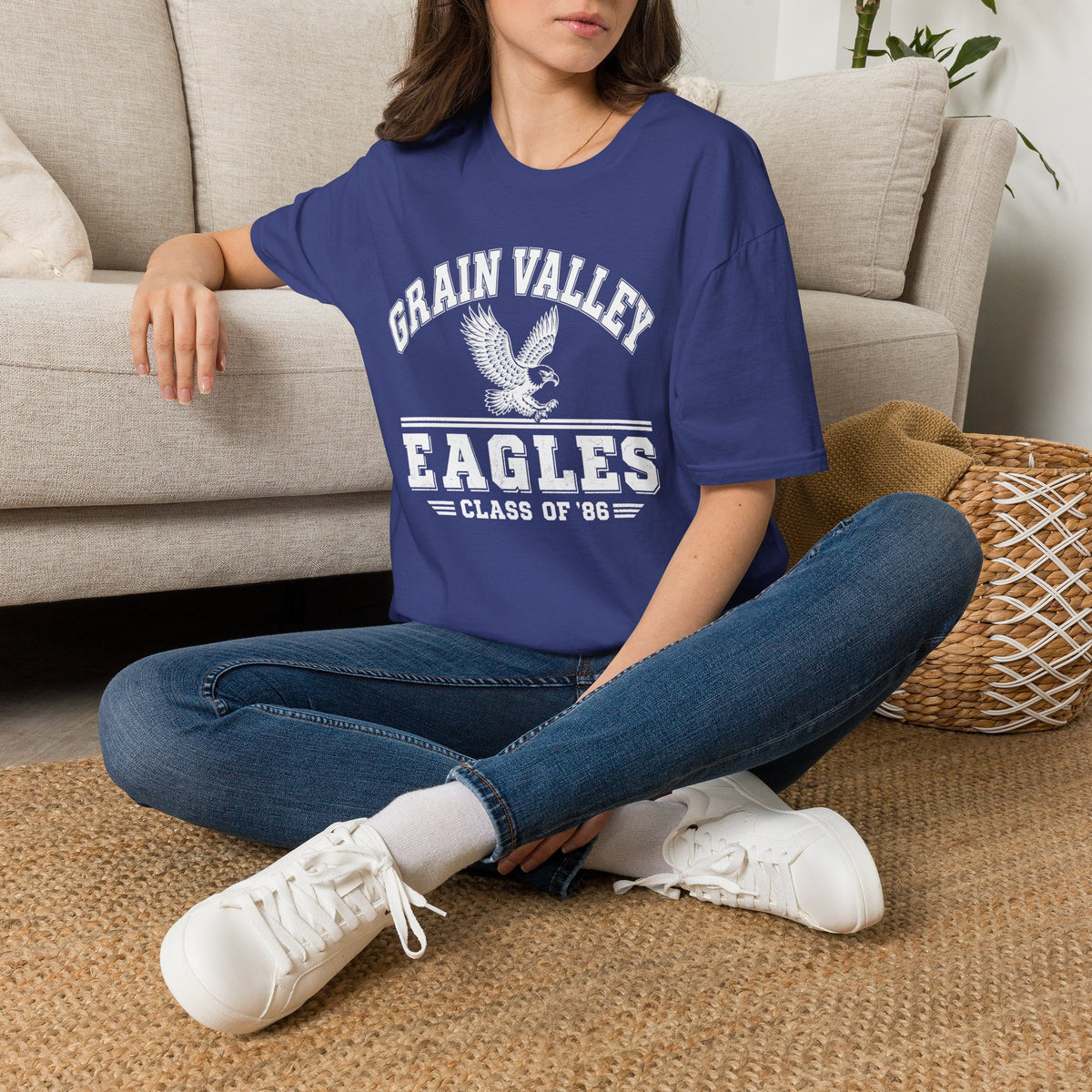 Grain Valley Eagles Vintage Logo T-Shirt | Class of '86 School Spirit