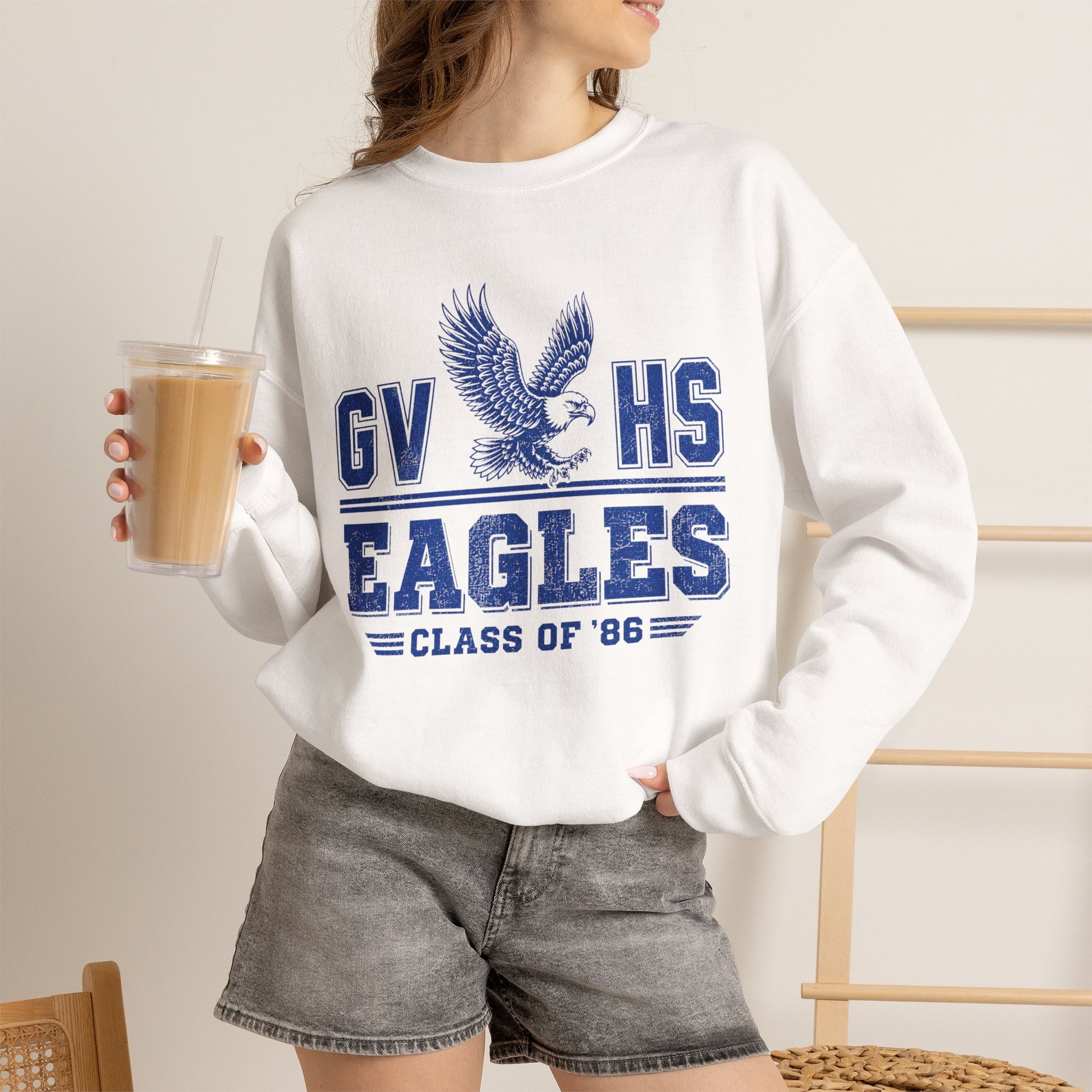 GVHS Eagles Crewneck Sweatshirt — Class of '86 Vintage School Spirit
