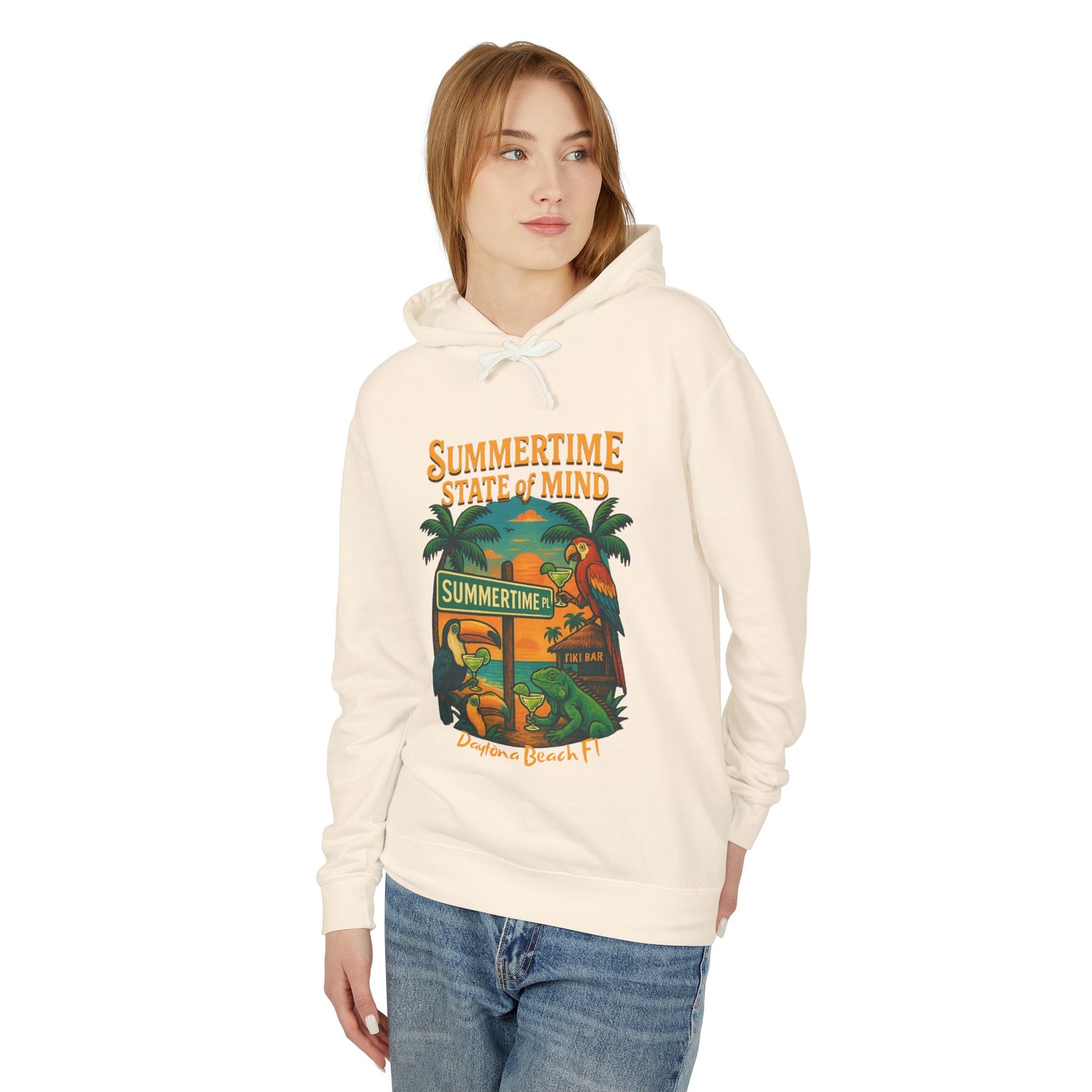 Summertime Place   Lightweight Comfort Colors Hoodie - Jimmy Buffet Style