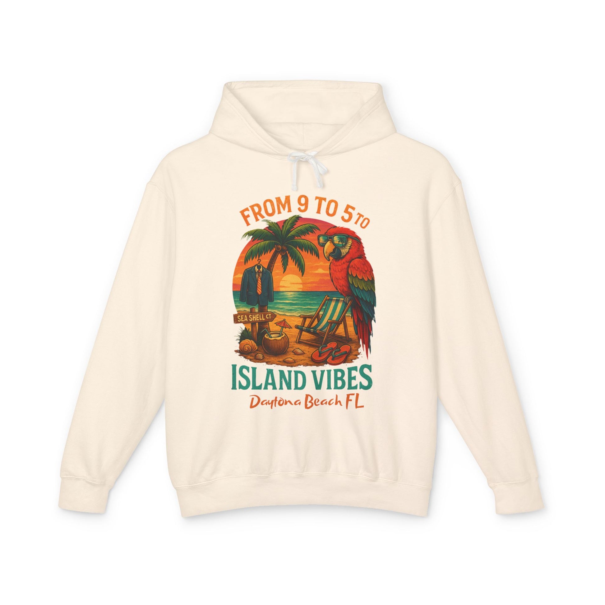 Sea Shell ct   Lightweight Comfort Colors Hoodie - Jimmy Buffet Style