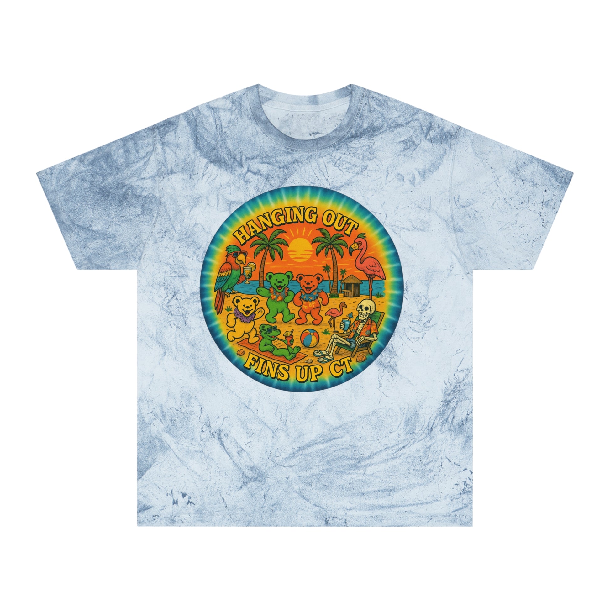 Fins Up Ct  shirt  Comfort colors 1745 Tie Dye