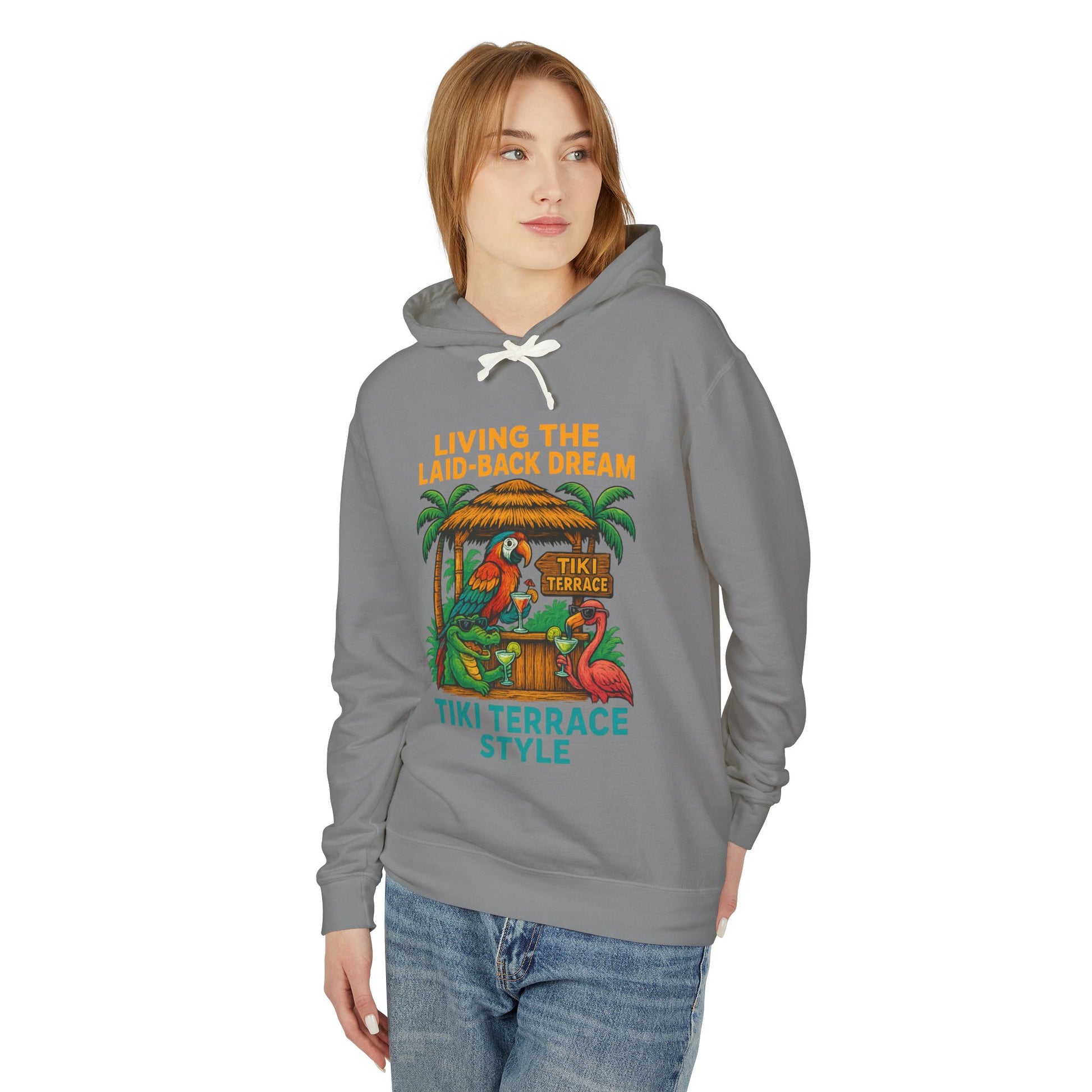Tiki Terrace Lightweight Comfort Colors Hoodie - Jimmy Buffet Style