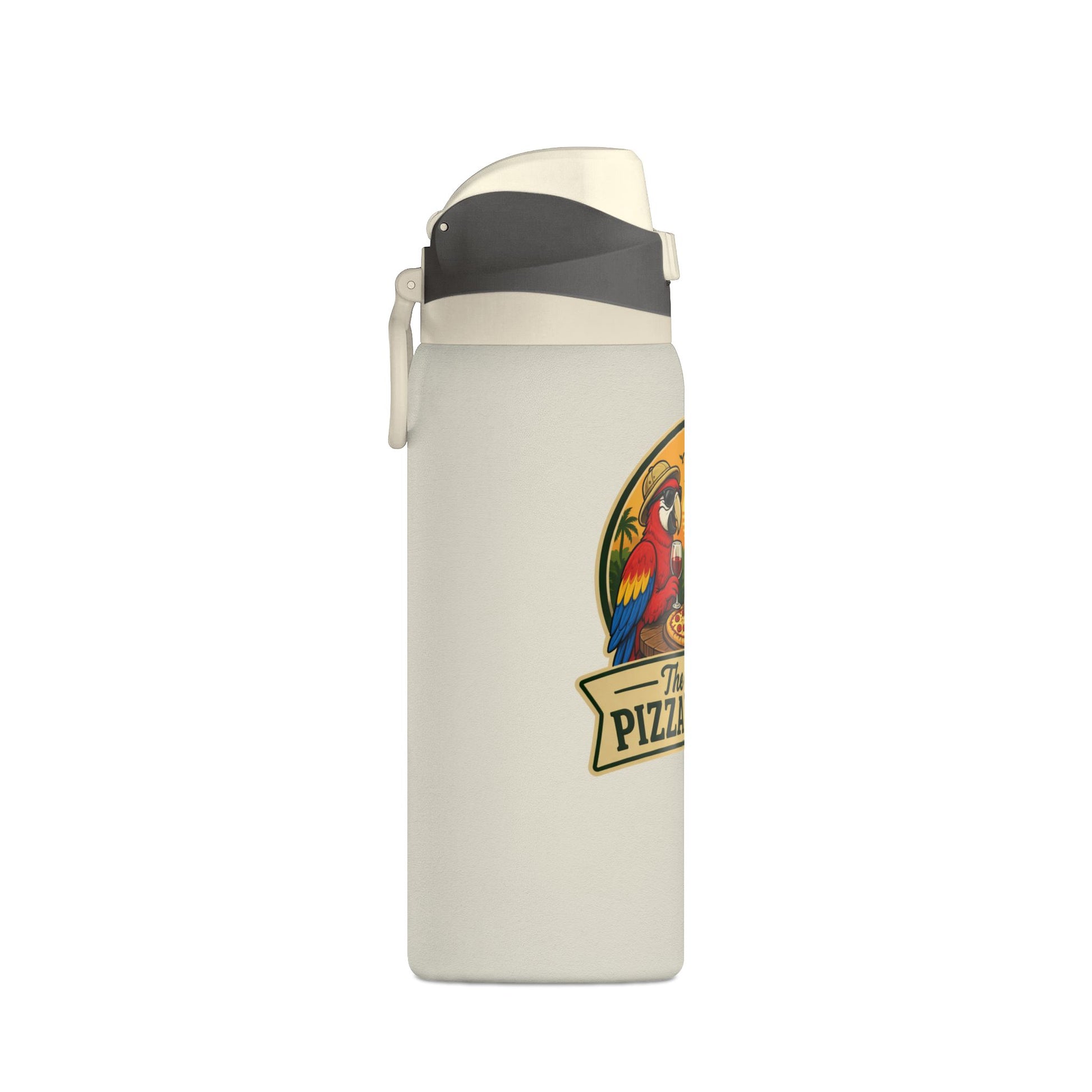 Insulated Water Bottle — "The Great Pizza Safari" Parrot Design, 32 oz