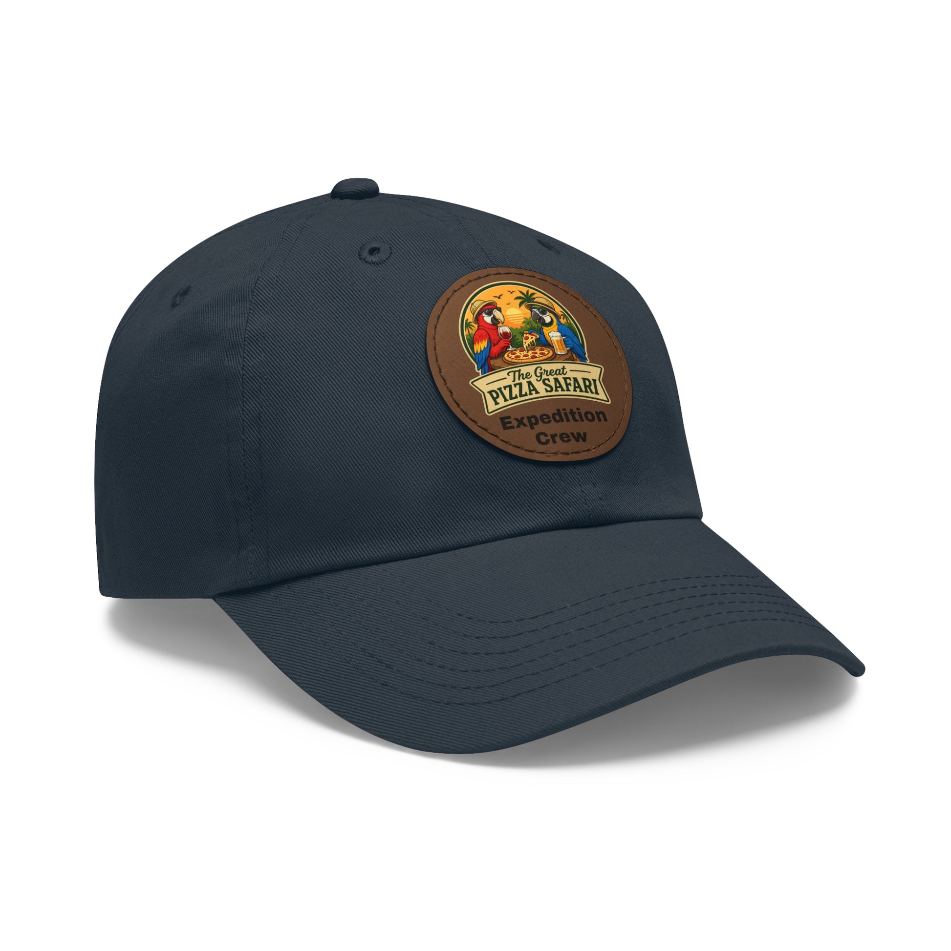 Dad Hat — Pizza Safari Expedition Crew Leather Patch