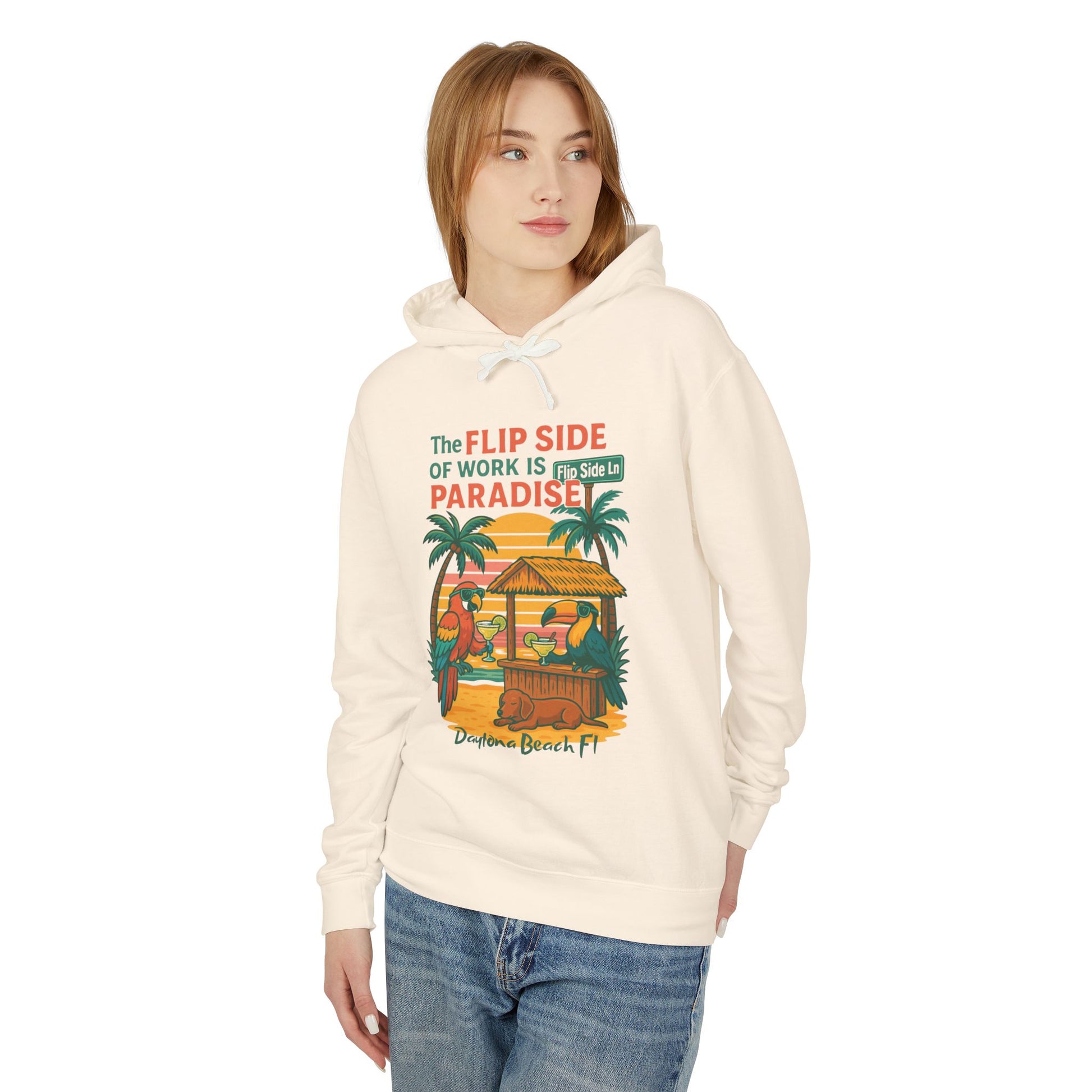 Flip Side Ln  Lightweight Comfort Colors Hoodie - Jimmy Buffet Style