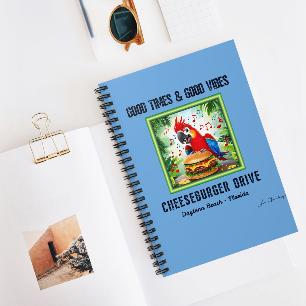 Cheeseburger Dr Margaritaville notebook gift Cheeseburger DR  Fun Spiral Notebook for Notes, Great for Grandkids and Travelers Perfect Gift Idea, Summer fun