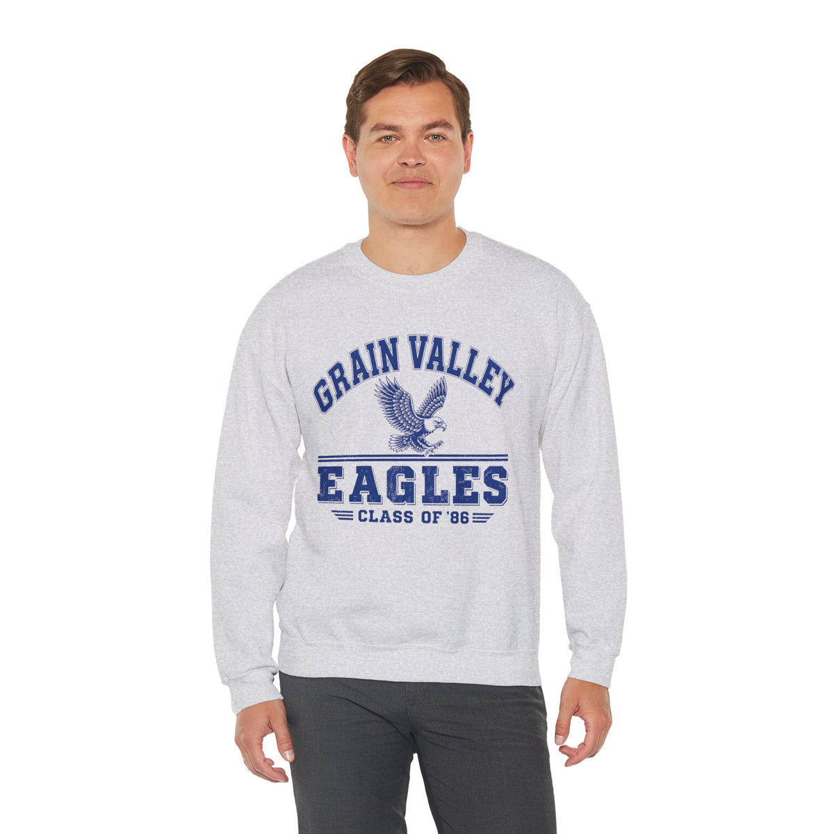 Grain Valley Eagles Crewneck Sweatshirt — Class of '86 Vintage School Spirit