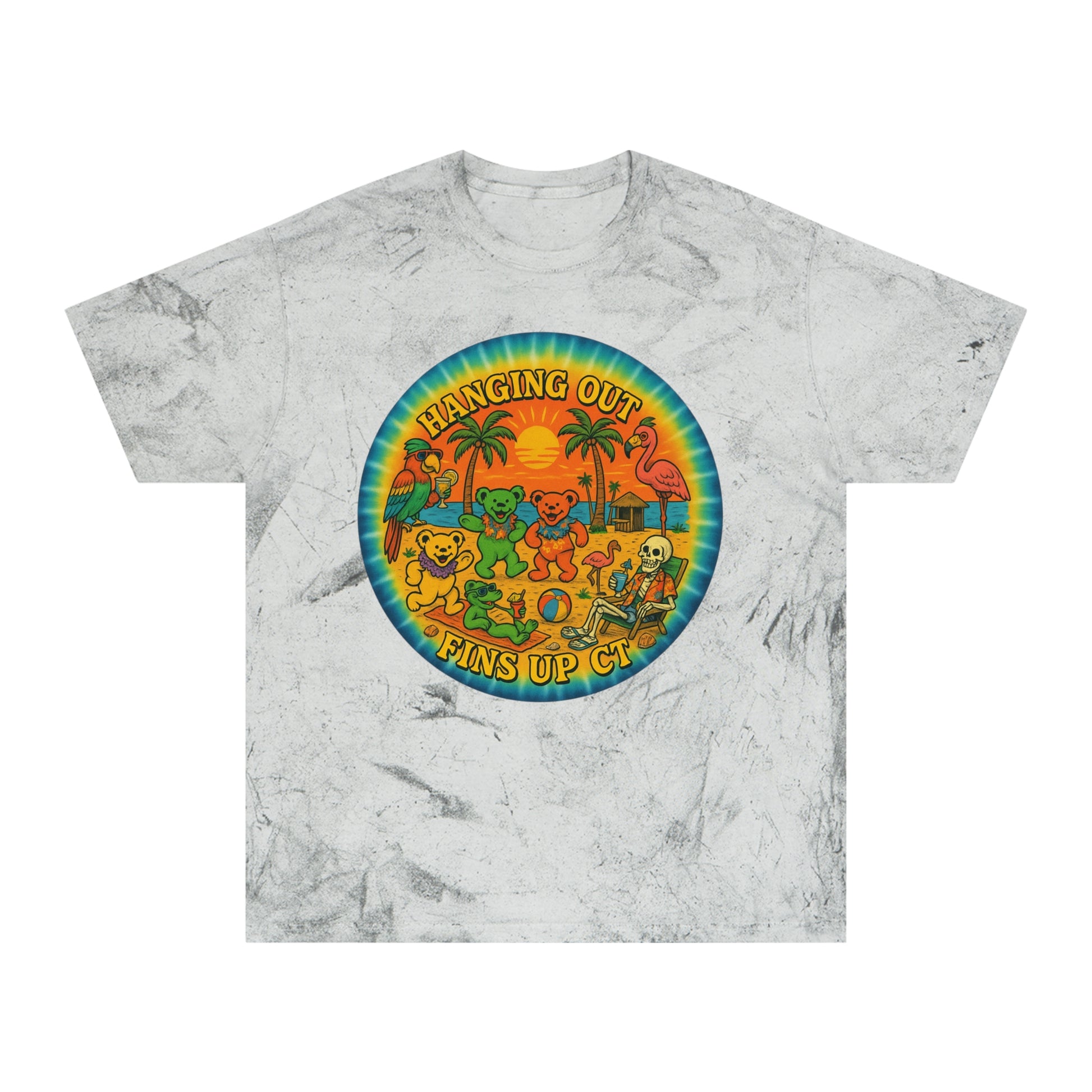 Fins Up Ct  shirt  Comfort colors 1745 Tie Dye