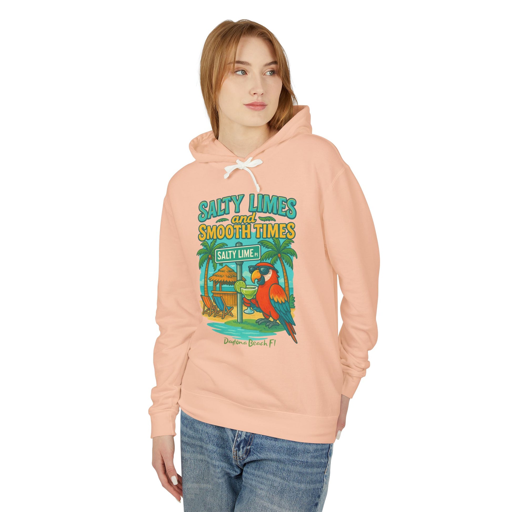 Salty Lime  Place  Lightweight Comfort Colors Hoodie - Jimmy Buffet Style