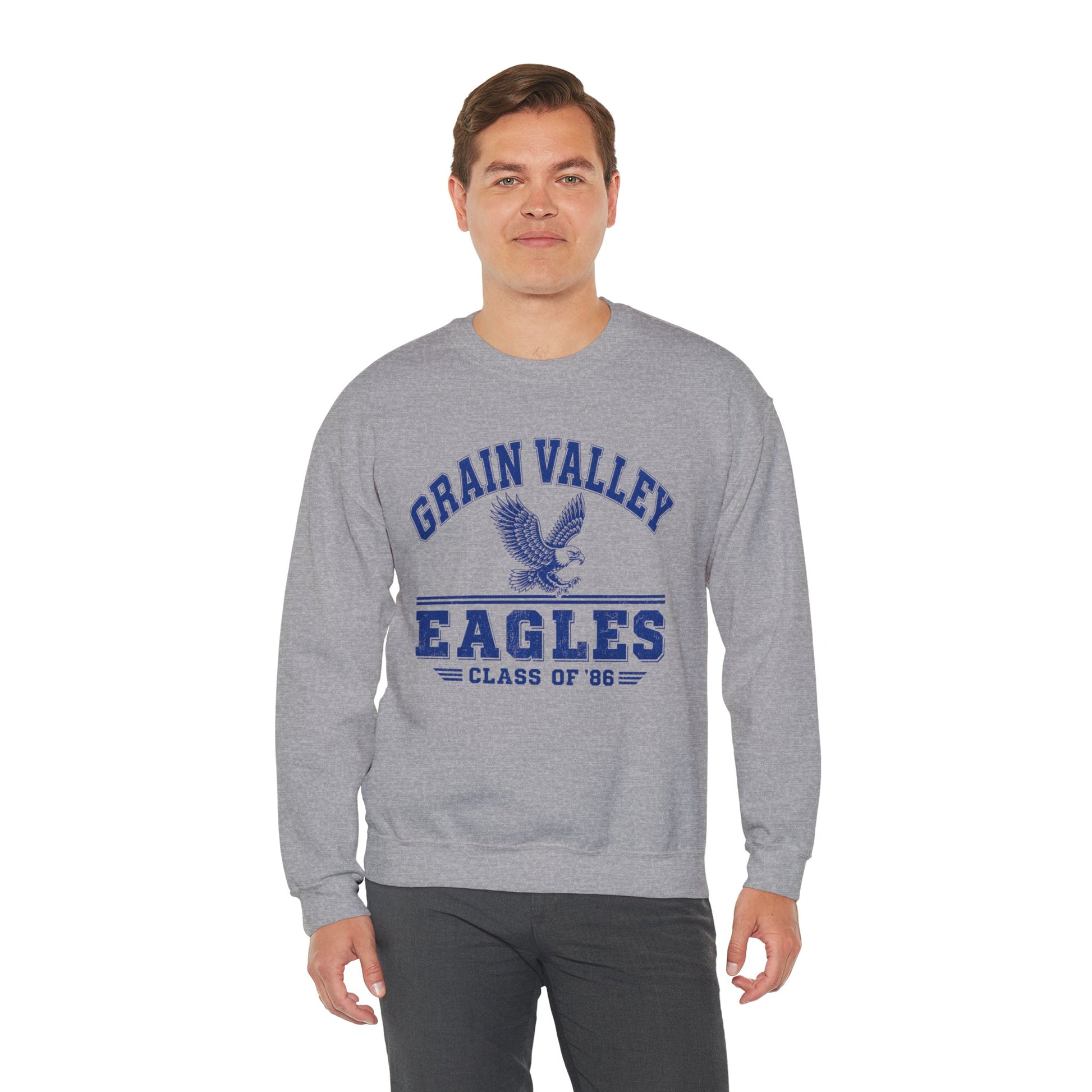 Grain Valley Eagles Crewneck Sweatshirt — Class of '86 Vintage School Spirit