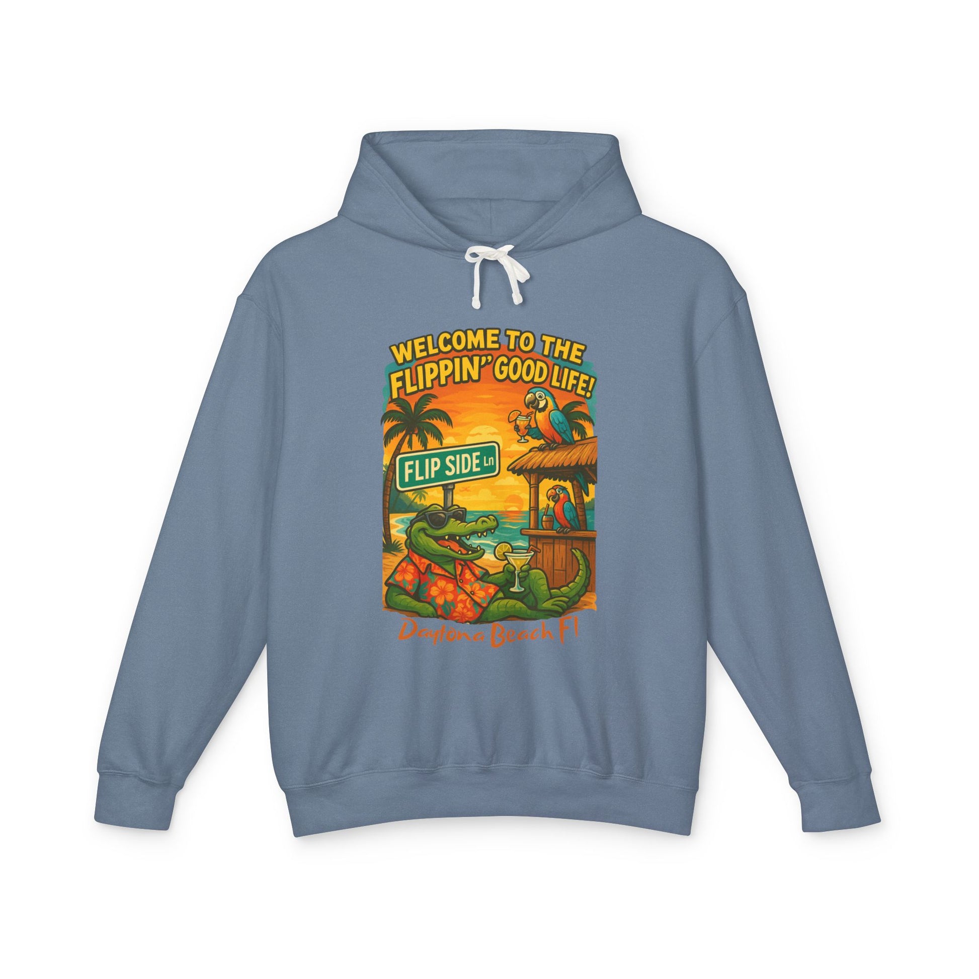 Flip Side Ln  Lightweight Comfort Colors Hoodie - Jimmy Buffet Style