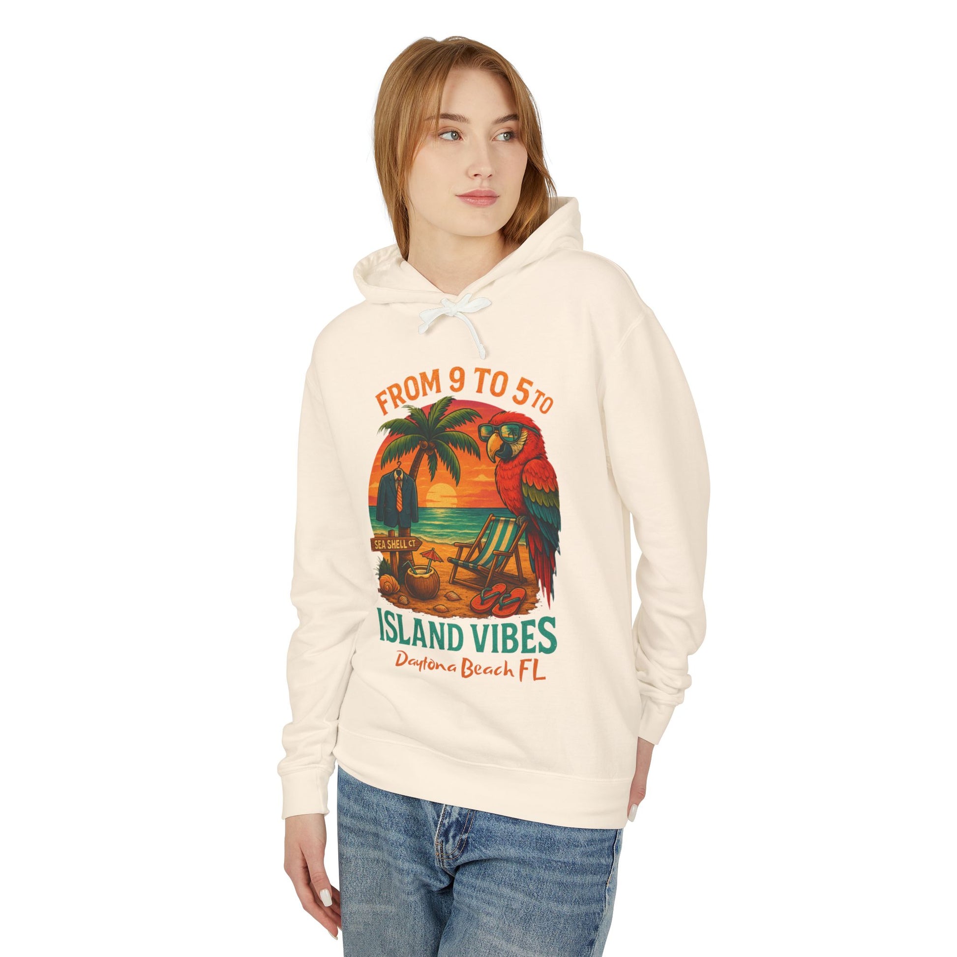 Sea Shell ct   Lightweight Comfort Colors Hoodie - Jimmy Buffet Style