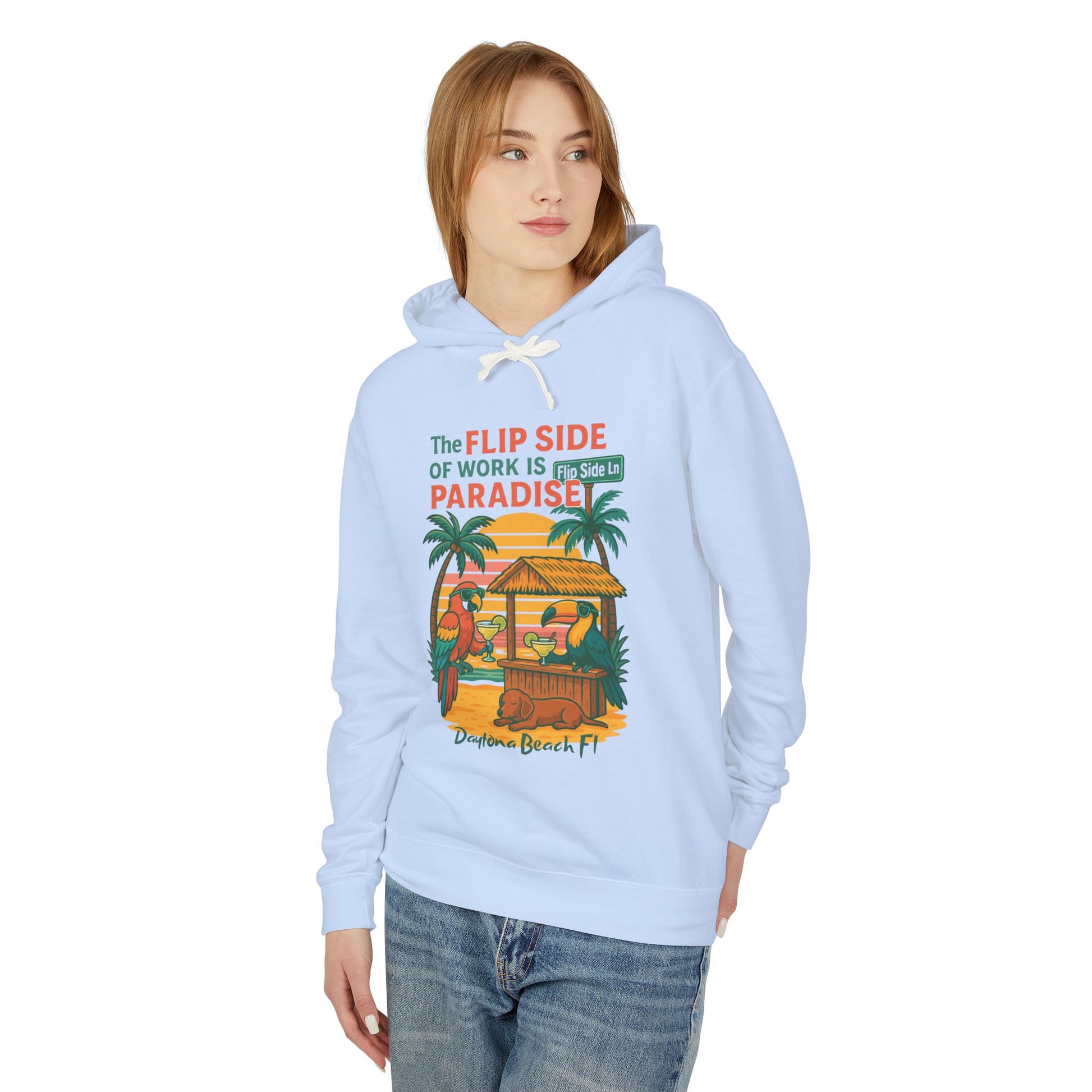 Flip Side Ln  Lightweight Comfort Colors Hoodie - Jimmy Buffet Style