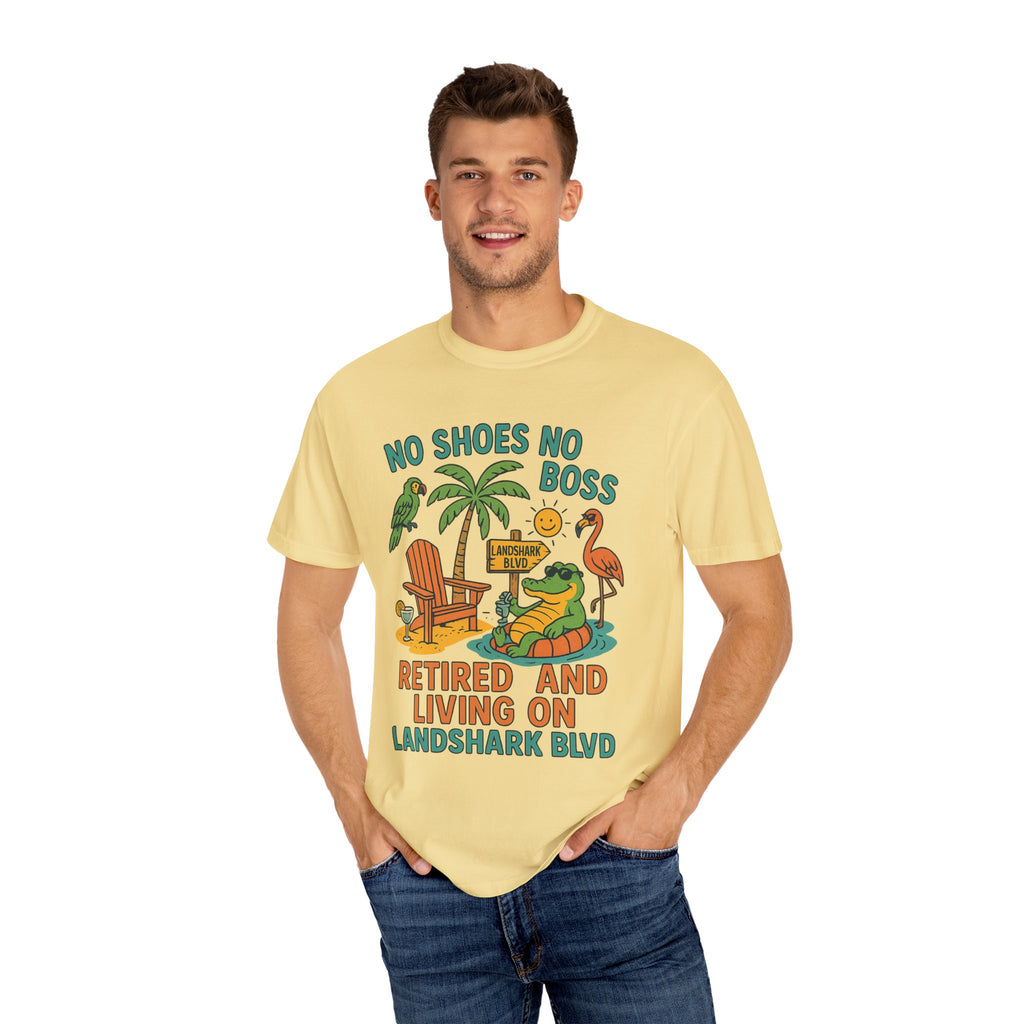 Landshark BLVD  T-Shirt, Summer Vibes Tee, Beachwear, Vacation Shirt, Funny Graphic Tee, Unisex Casual Wear