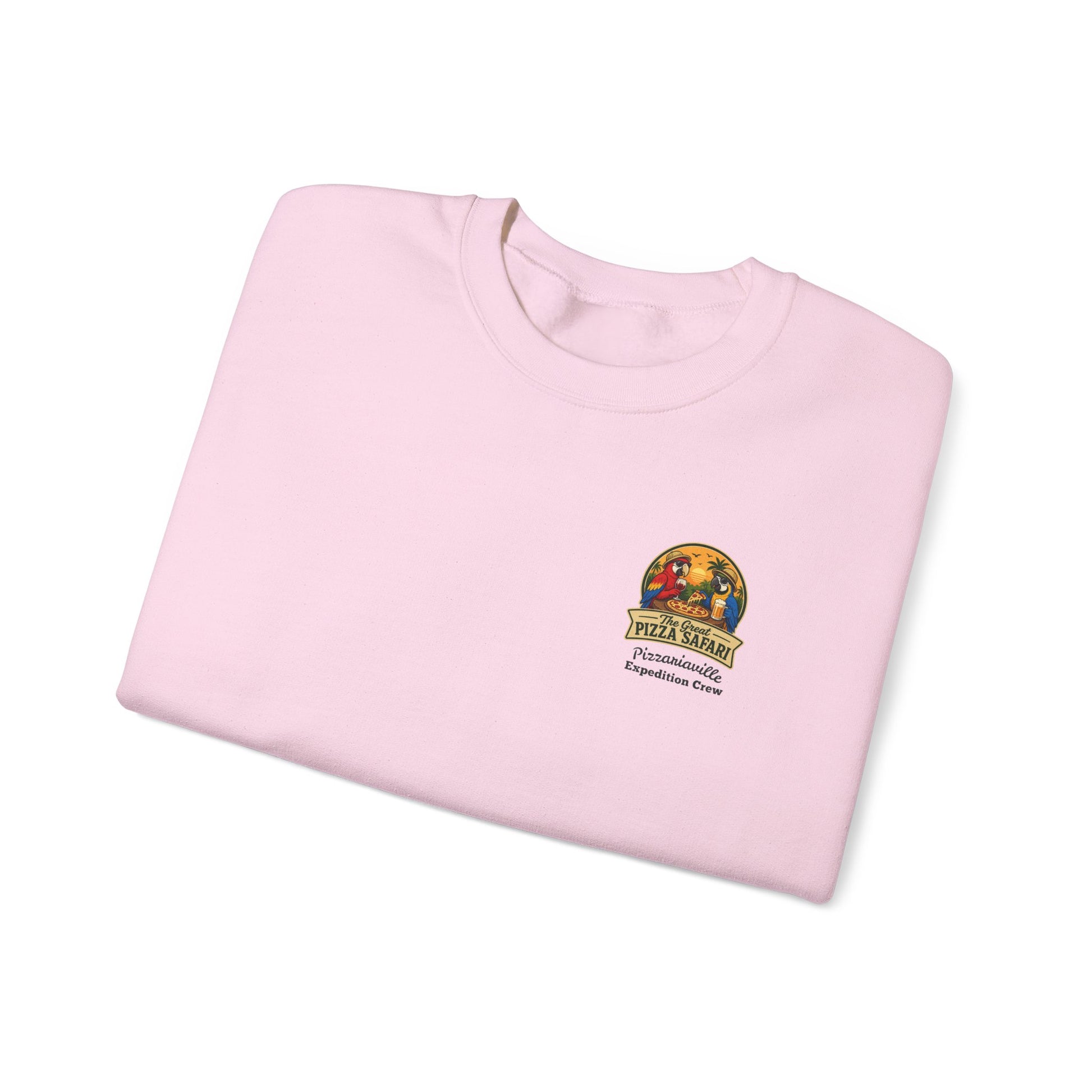 Pizza Safari Crewneck Sweatshirt — "The Great Pizza Safari" Graphic