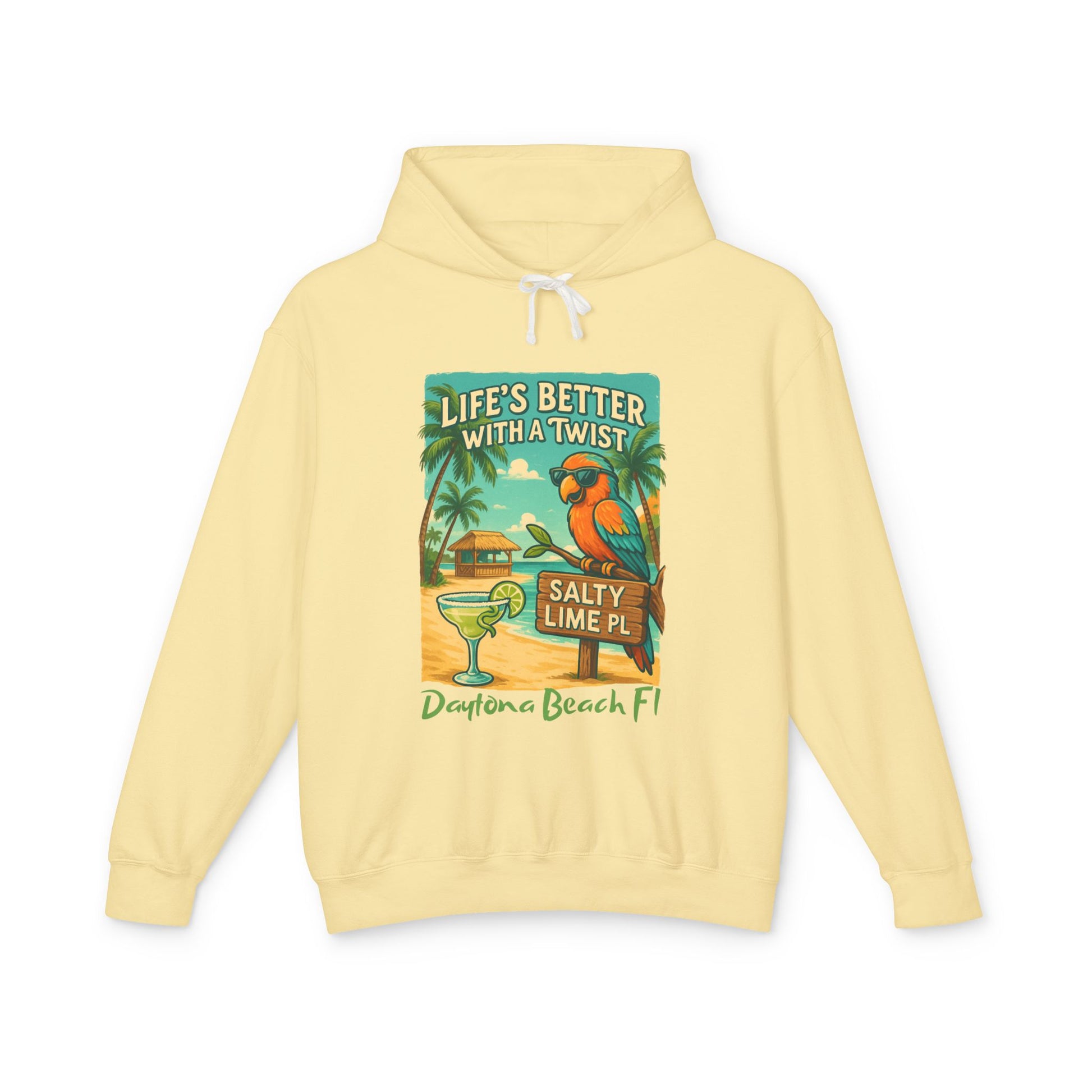 Salty Lime  Place  Lightweight Comfort Colors Hoodie - Jimmy Buffet Style