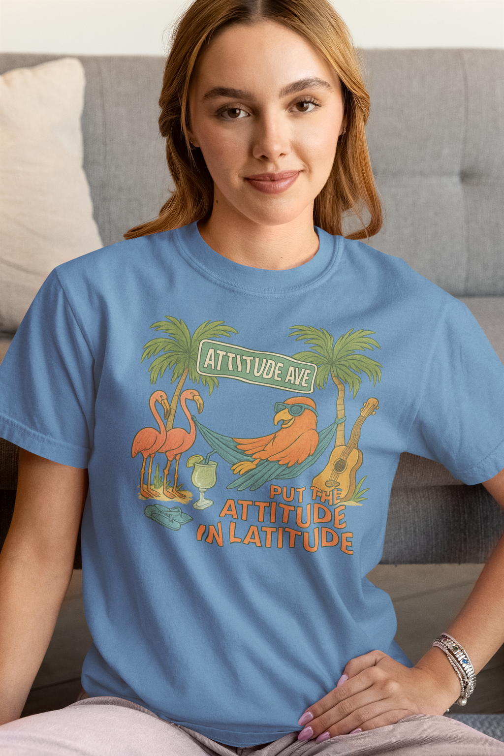 Attitude ave design  T-Shirt, Summer Vibes Tee, Beachwear, Vacation Shirt, Funny Graphic Tee, Unisex Casual Wear